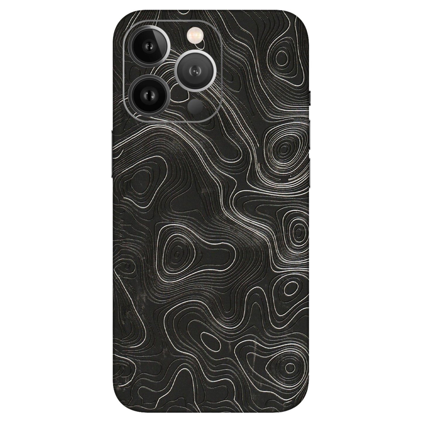 Apple iPhone Skins (All Models) - Abstract White Line Map - 3D Embossed Finish (L-269) iPhone 13 Pro Max