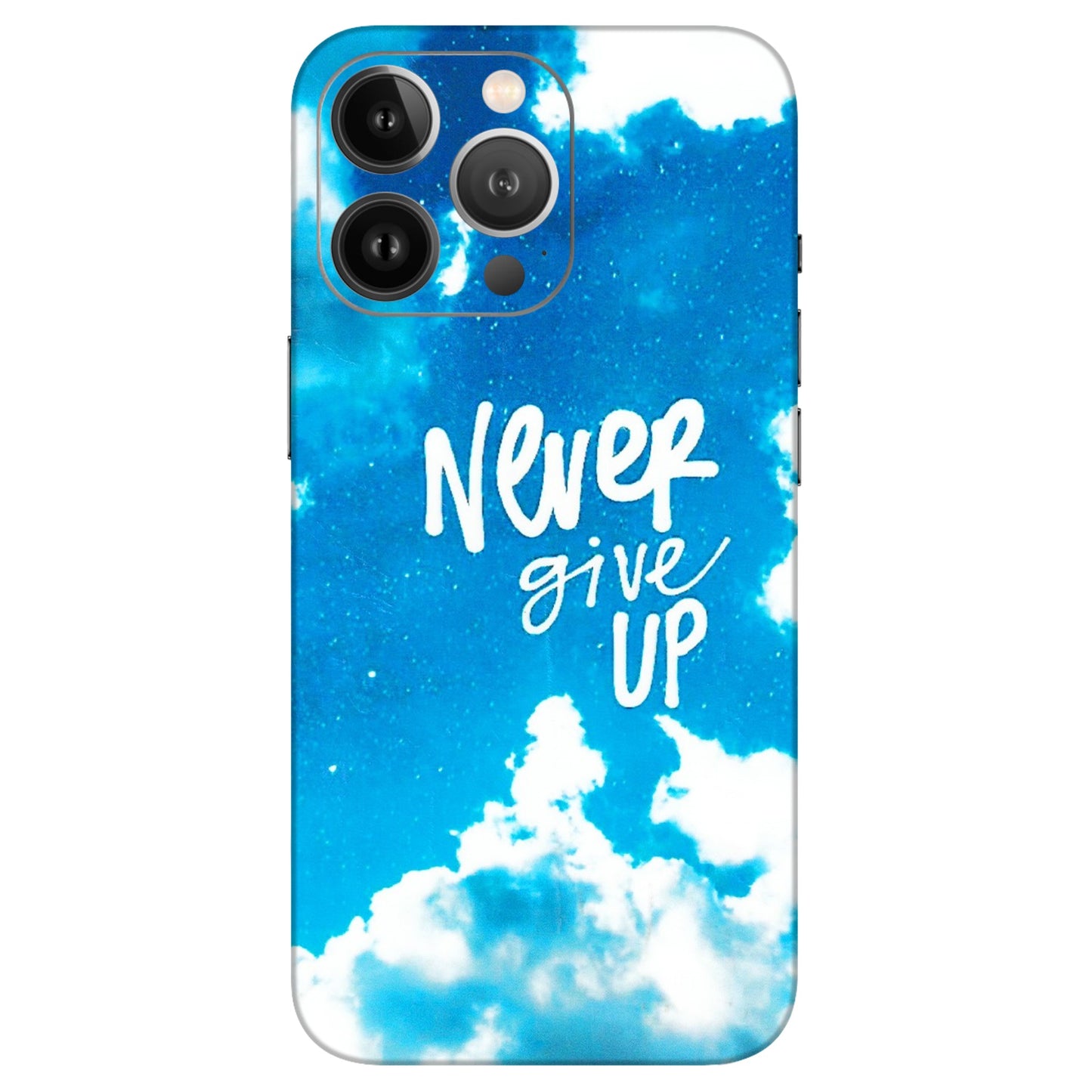 Apple iPhone Skins (All Models) - Never Give Up - 3D Embossed Finish (L-279) iPhone 13 Pro Max