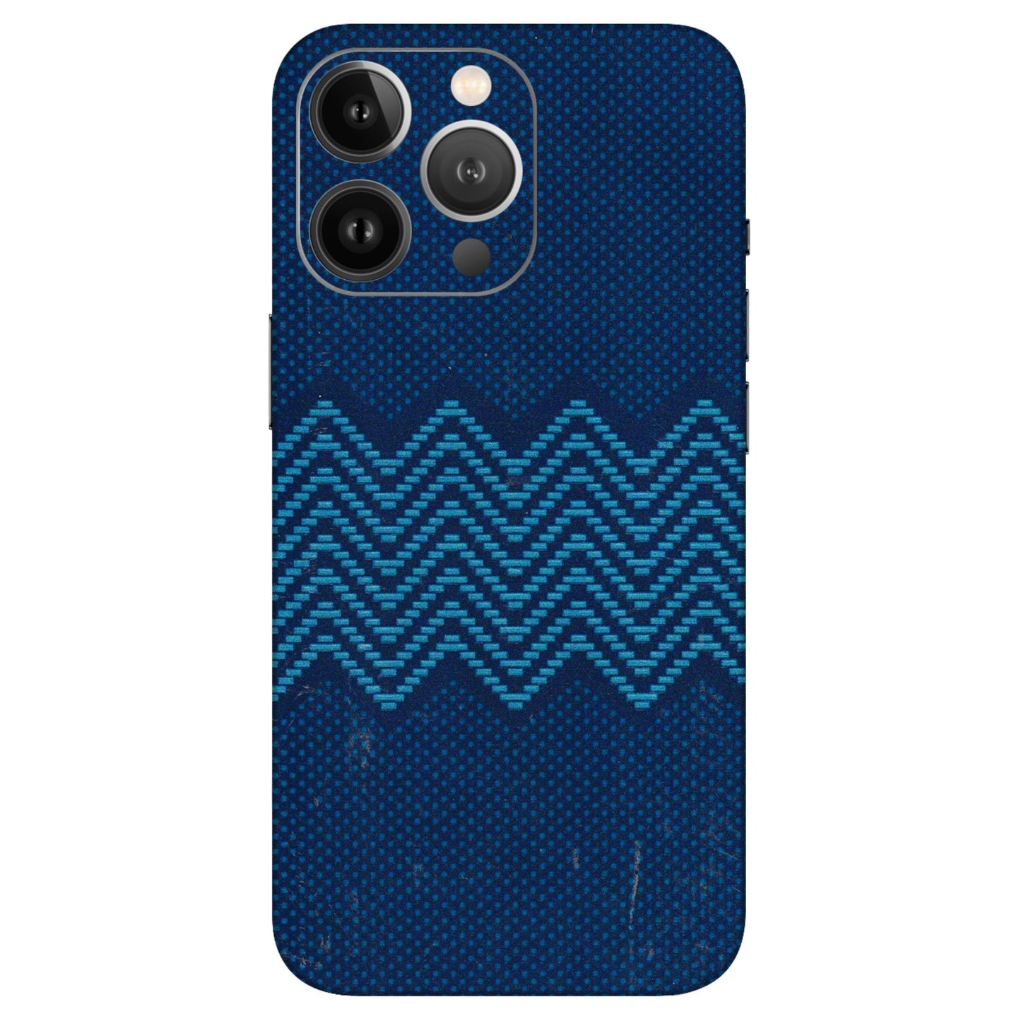 Apple iPhone Skins (All Models) - Blue Sober Waves - 3D Embossed Finish (L-306) iPhone 13 Pro Max