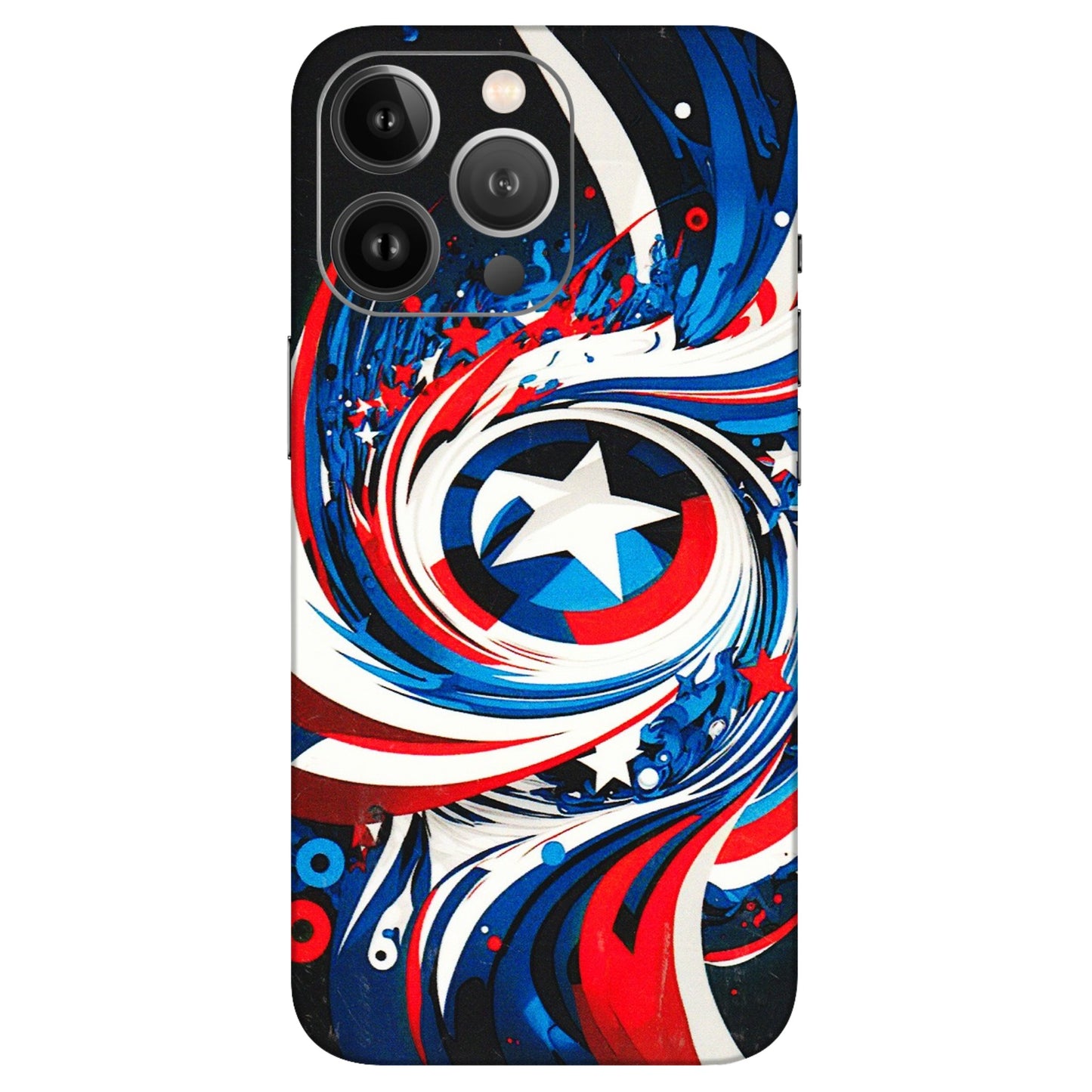 Apple iPhone Skins (All Models) - Captain America Logo - 3D Embossed Finish (L-307) iPhone 13 Pro Max
