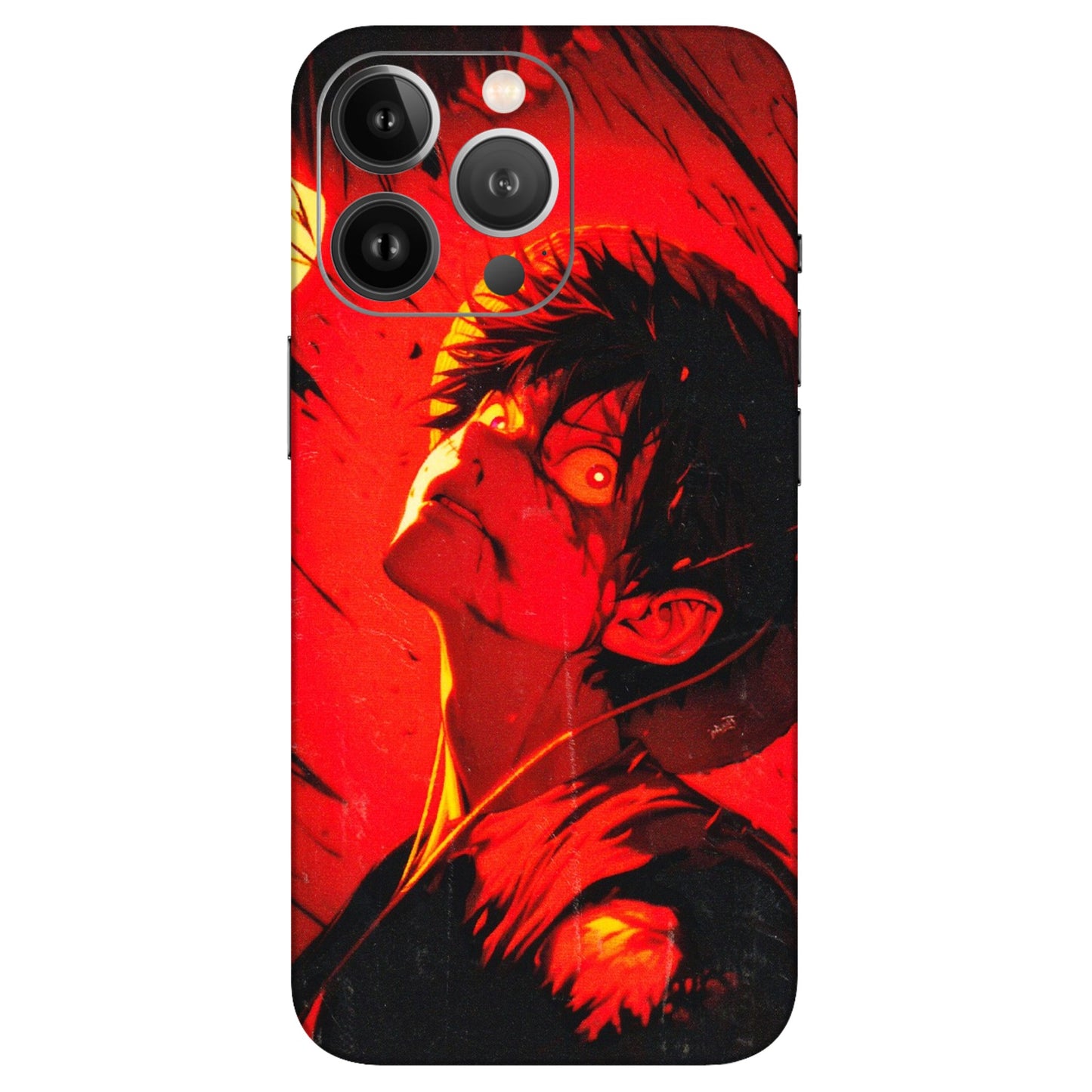 Apple iPhone Skins (All Models) - D.Luffy Power Up One Piece Anime - 3D Embossed Finish (L-326) iPhone 13 Pro Max