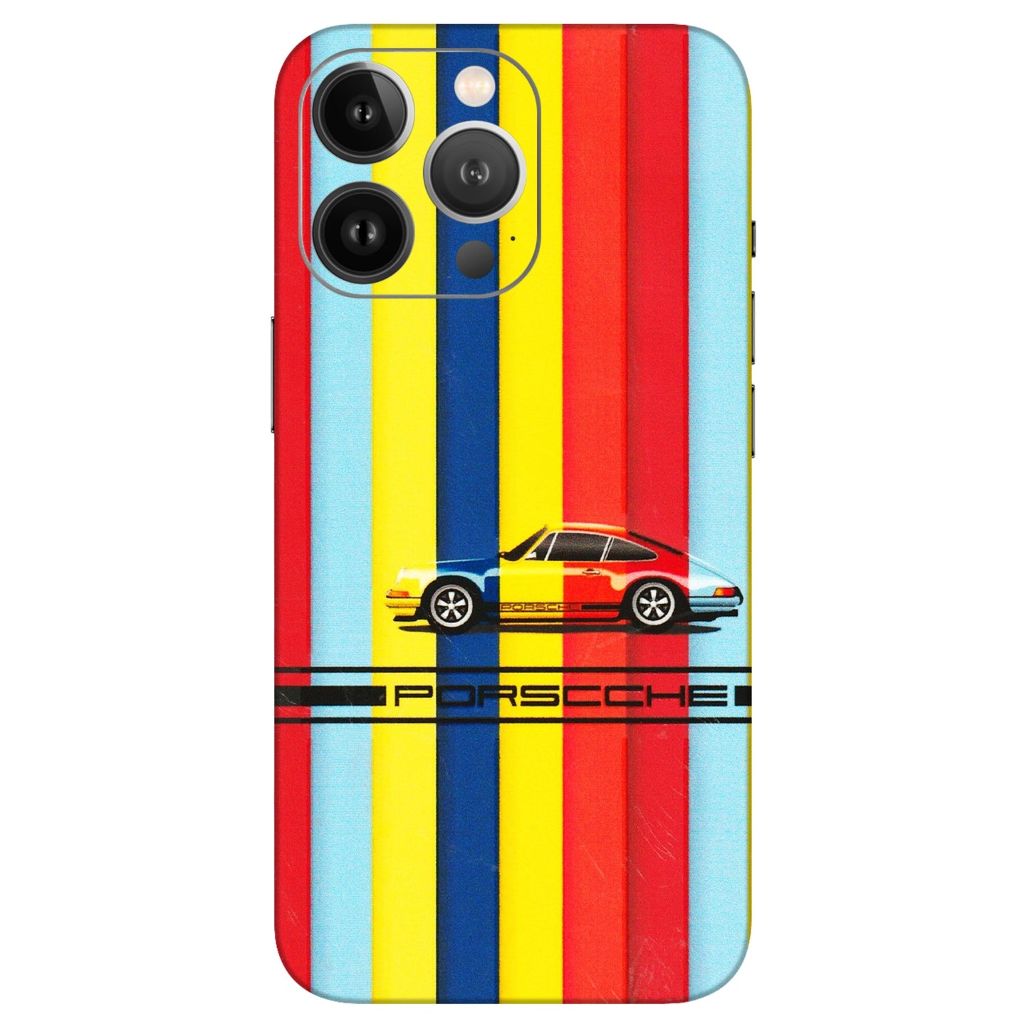 Apple iPhone Skins (All Models) - Multicolour Porche - 3D Embossed Finish (L-39) iPhone 13 Pro Max