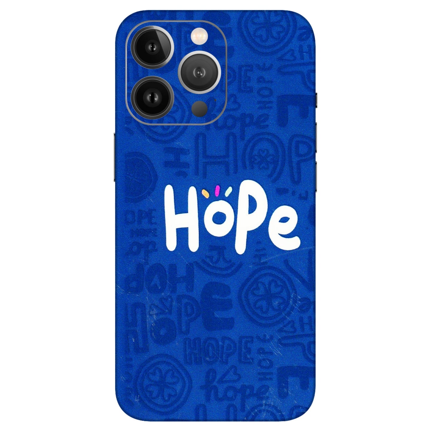 Apple iPhone Skins (All Models) - Hope Doodles Blue - 3D Embossed Finish (L-43) iPhone 13 Pro Max