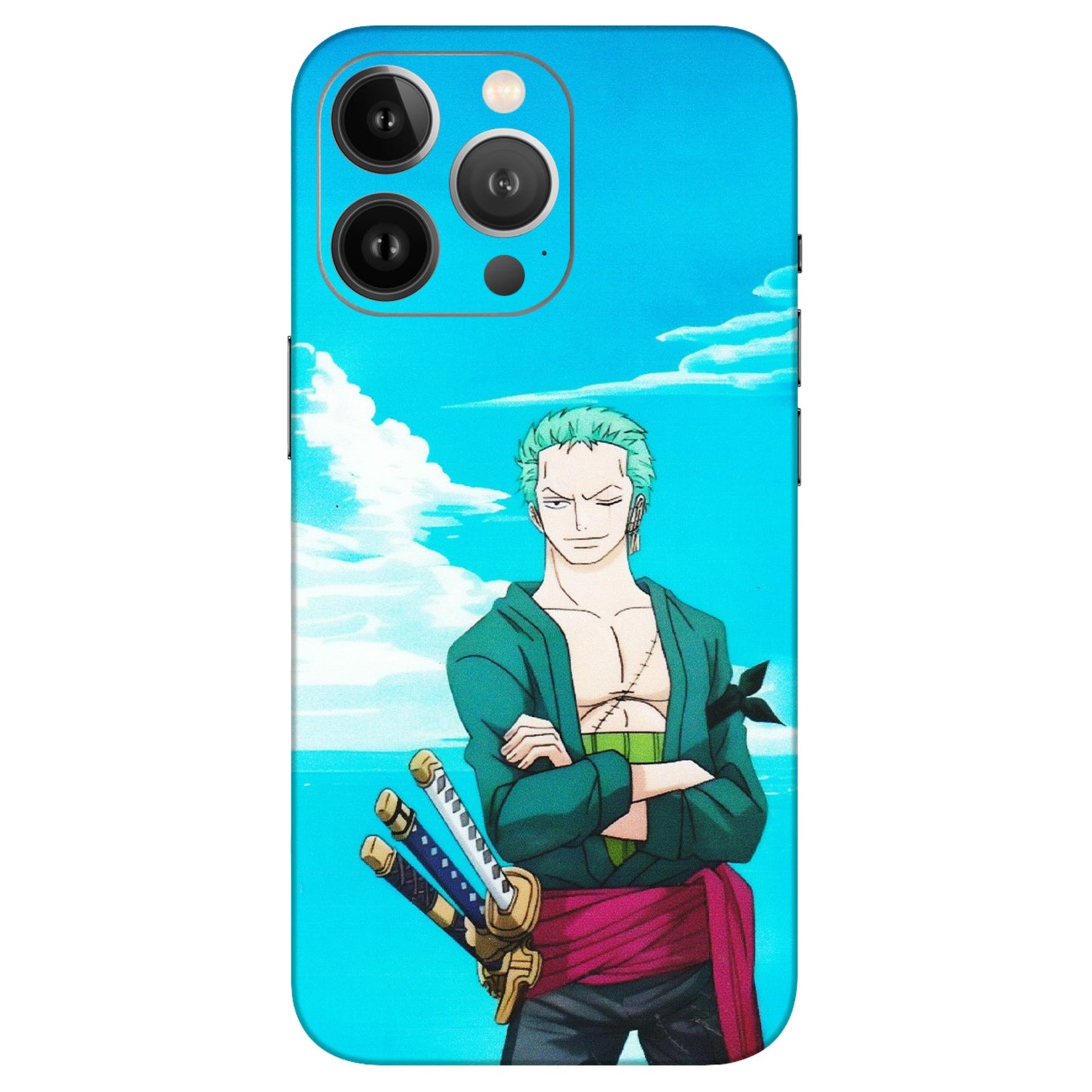 Apple iPhone Skins (All Models) - Cool Swordman Zoro Anime - Matte Finish (M-143) iPhone 13 Pro Max