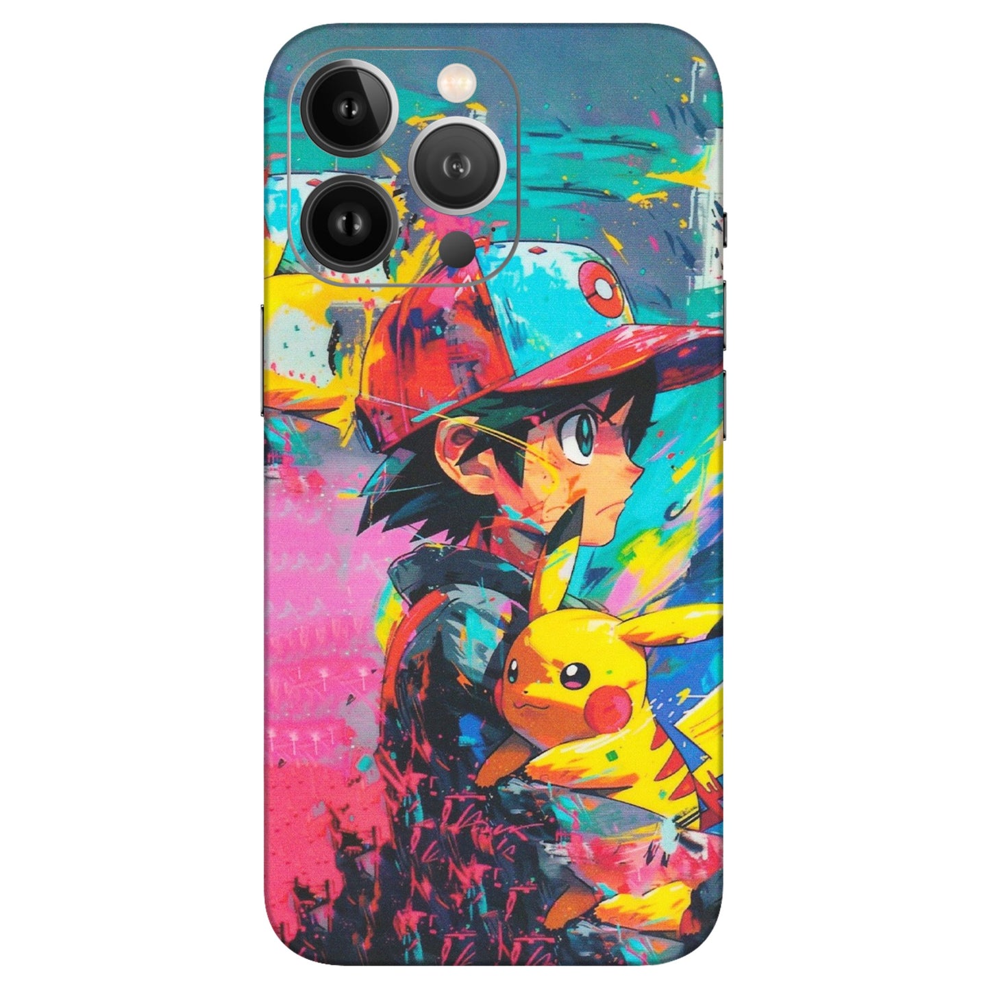Apple iPhone Skins (All Models) - Ash & Pikachu - Matte Finish (M-26) iPhone 13 Pro Max