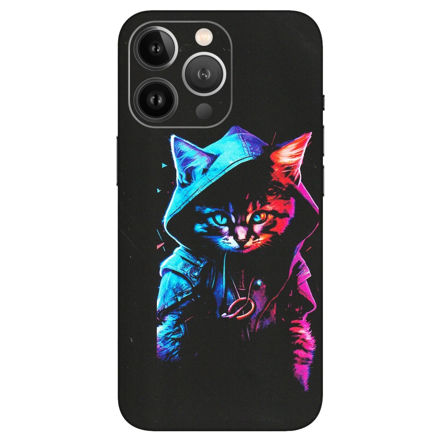 Apple iPhone Skins (All Models) - Cyberpunk Cat - Matte Finish (M-45) iPhone 13 Pro Max