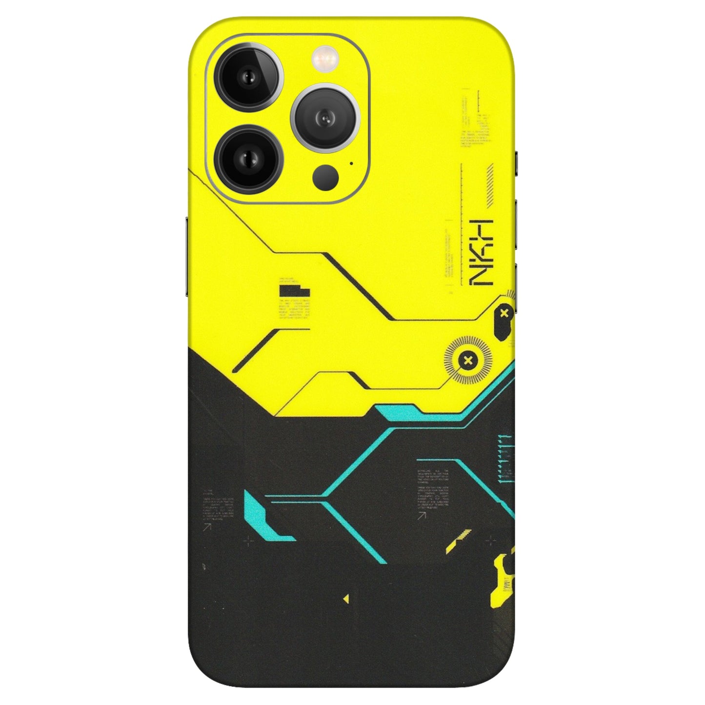 Apple iPhone Skins (All Models) - Black Yellow Technica - Matte Finish (M-53) iPhone 13 Pro Max