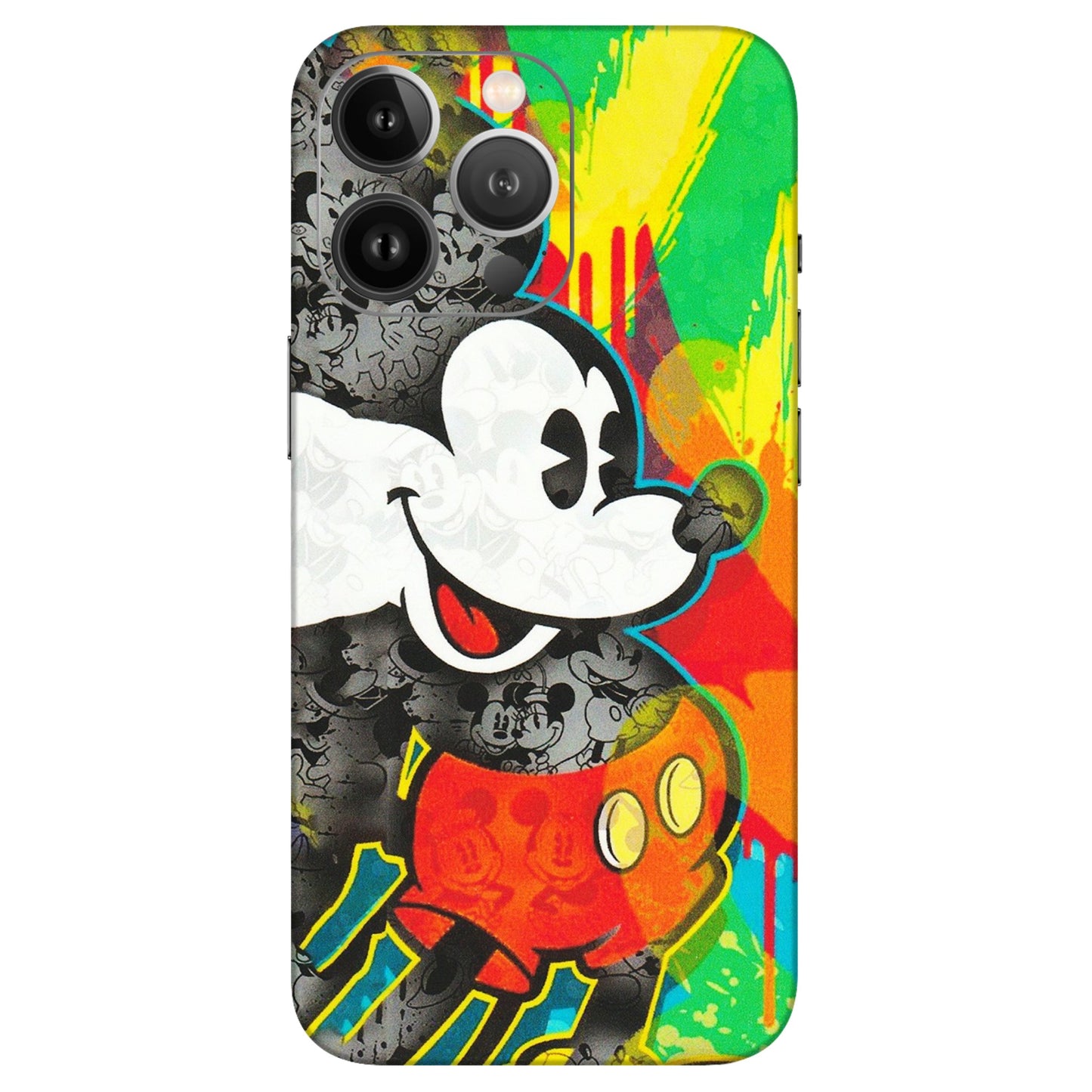 Apple iPhone Skins (All Models) - Multiple Mickey With Colourful Texture - Matte Finish (M-84) iPhone 13 Pro Max