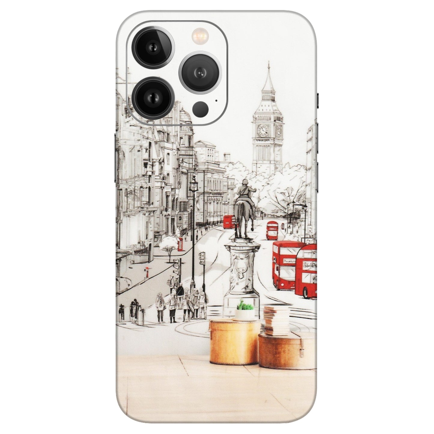 Apple iPhone Skins (All Models) - London Street - Transparent Finish (T-02) iPhone 13 Pro Max
