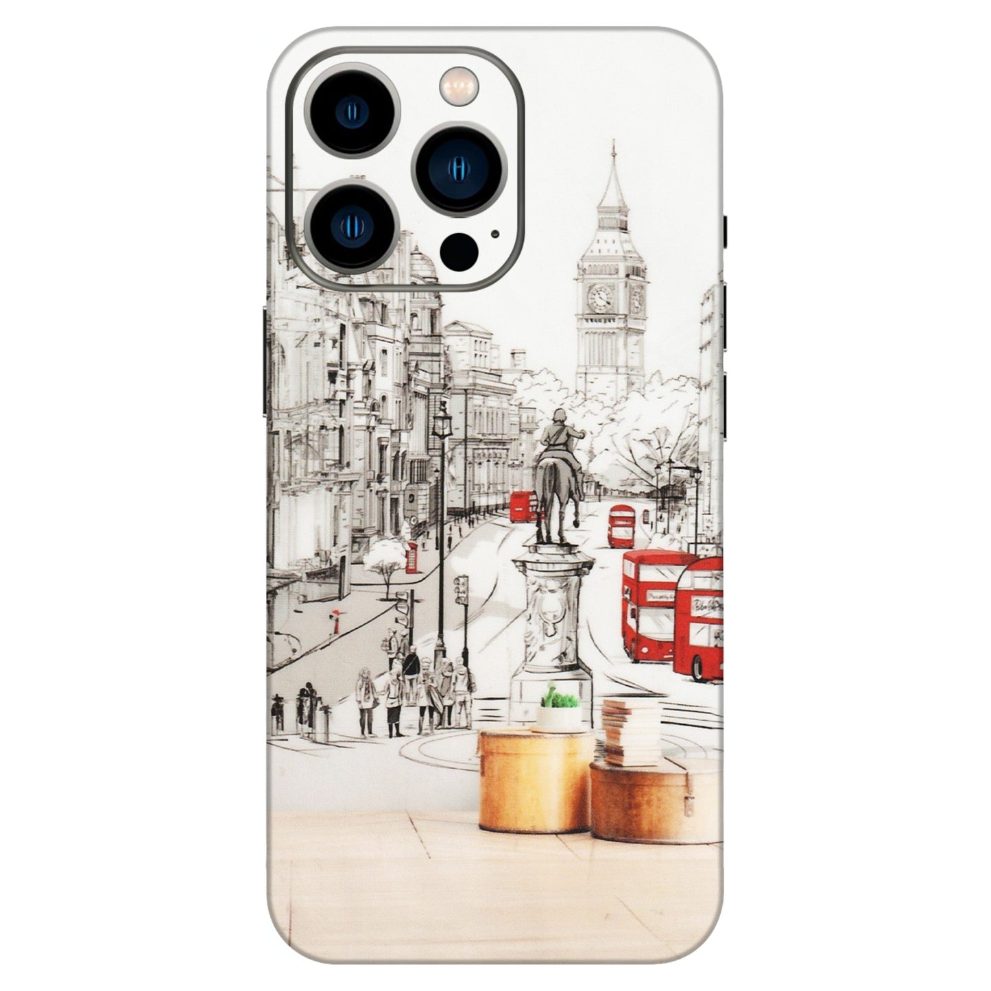 Apple iPhone Skins (All Models) - London Street - Transparent Finish (T-02) iPhone 13 Pro