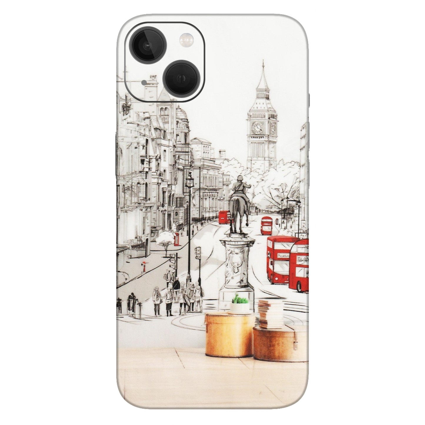 Apple iPhone Skins (All Models) - London Street - Transparent Finish (T-02) iPhone 13