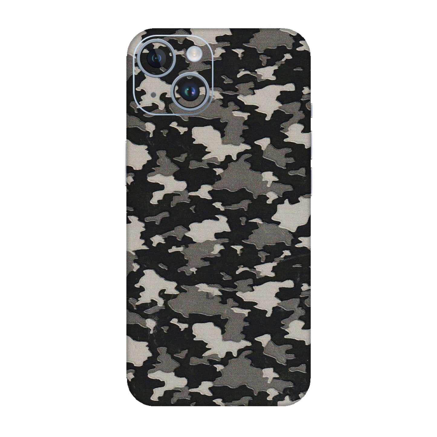 Apple iPhone Skins (All Models) - Black/Grey Camoflaunge - 3D Embossed Finish (L-142) iPhone 14