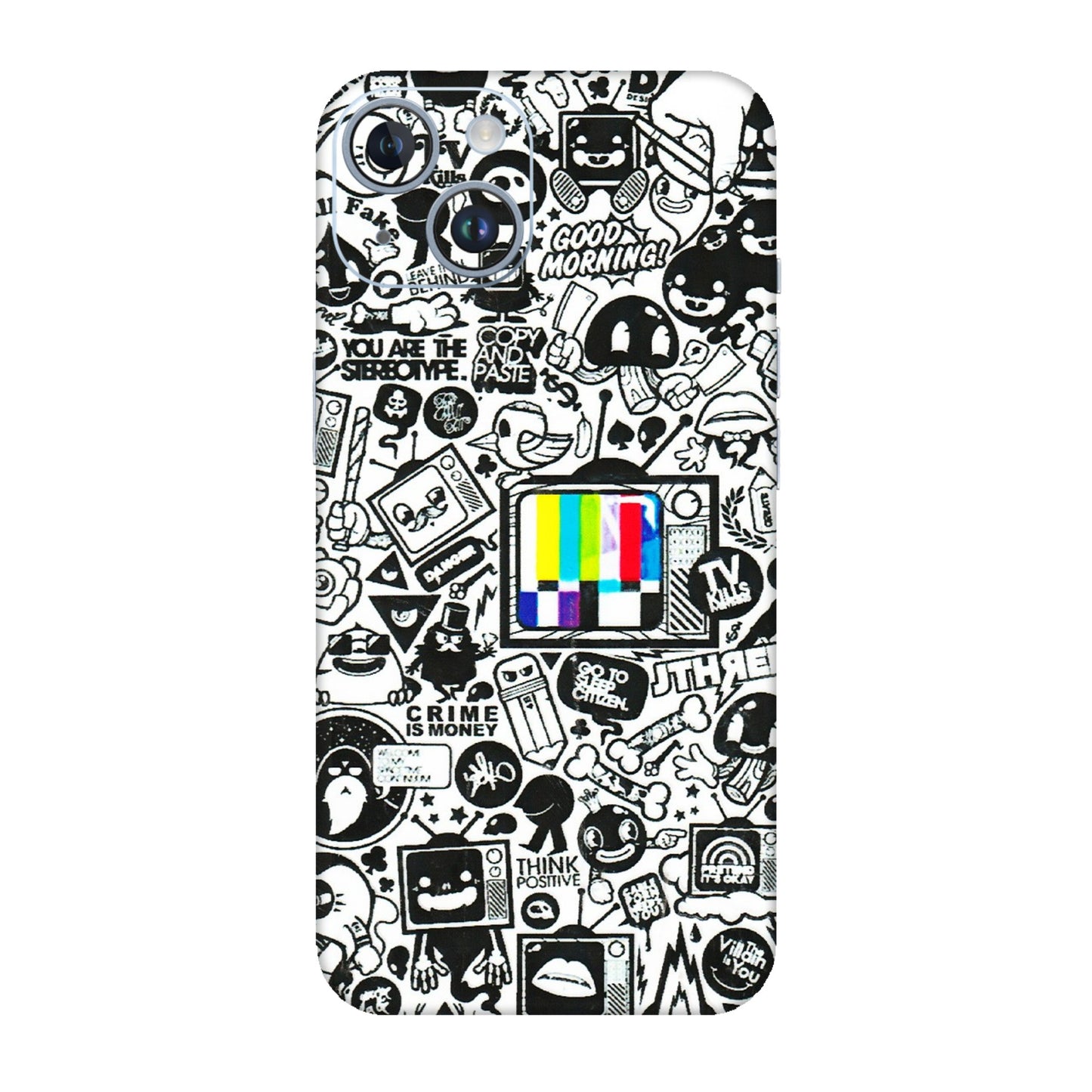 Apple iPhone Skins (All Models) - Doodles Positive Art - 3D Embossed Finish (L-263) iPhone 14