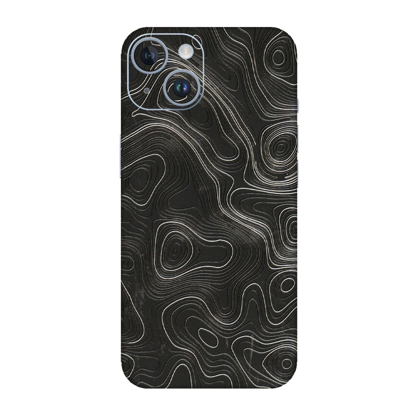 Apple iPhone Skins (All Models) - Abstract White Line Map - 3D Embossed Finish (L-269) iPhone 14