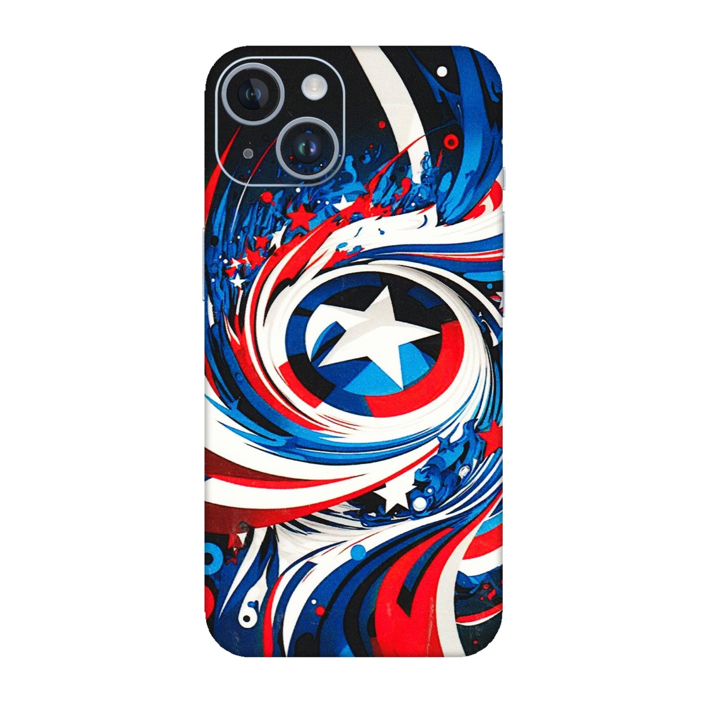 Apple iPhone Skins (All Models) - Captain America Logo - 3D Embossed Finish (L-307) iPhone 14