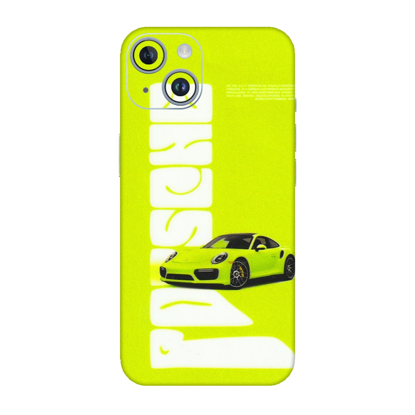 Apple iPhone Skins (All Models) - Lime Green Porche - 3D Embossed Finish (L-30) iPhone 14