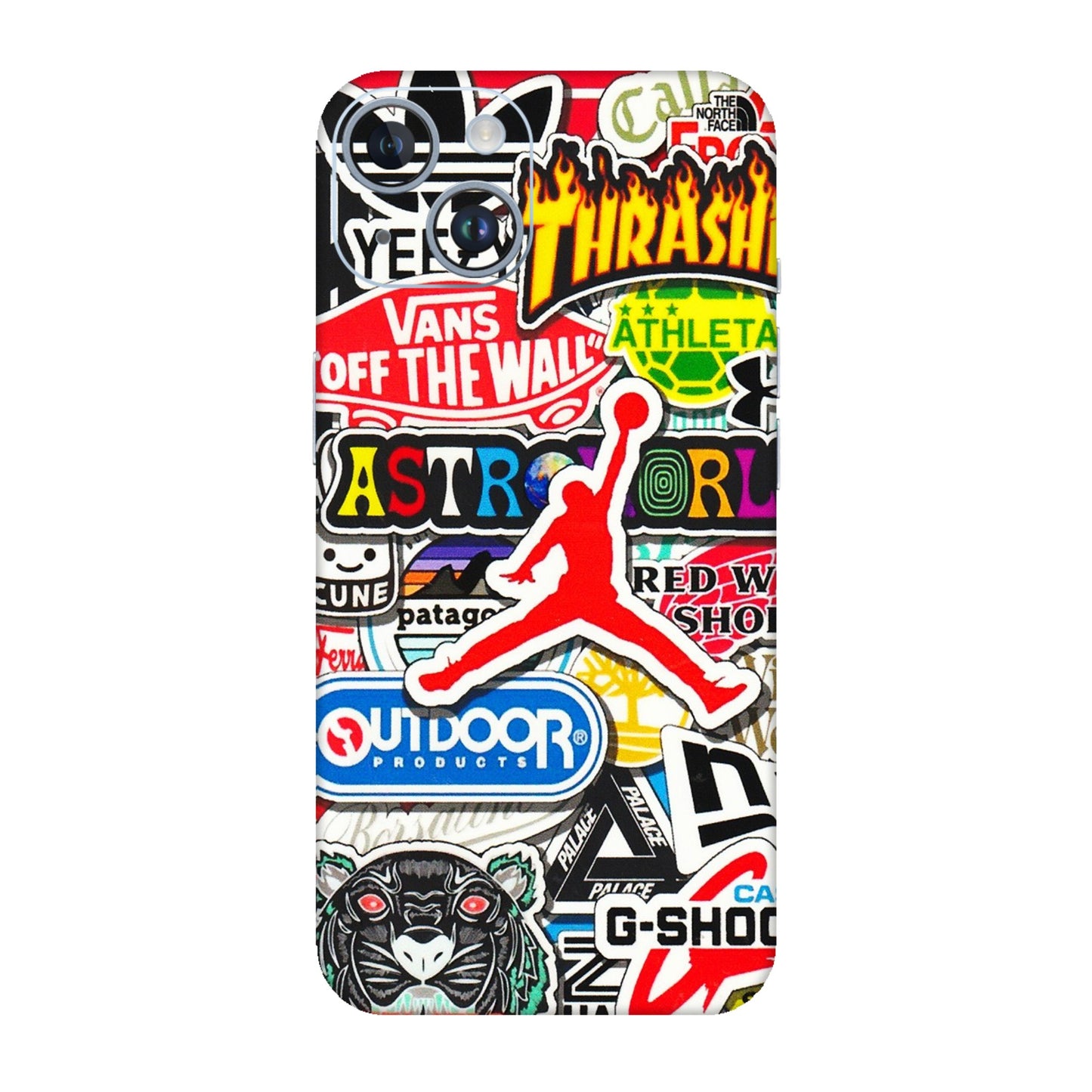 Apple iPhone Skins (All Models) - Multi Brands Sticker Graffiti - 3D Embossed Finish (L-37) iPhone 14