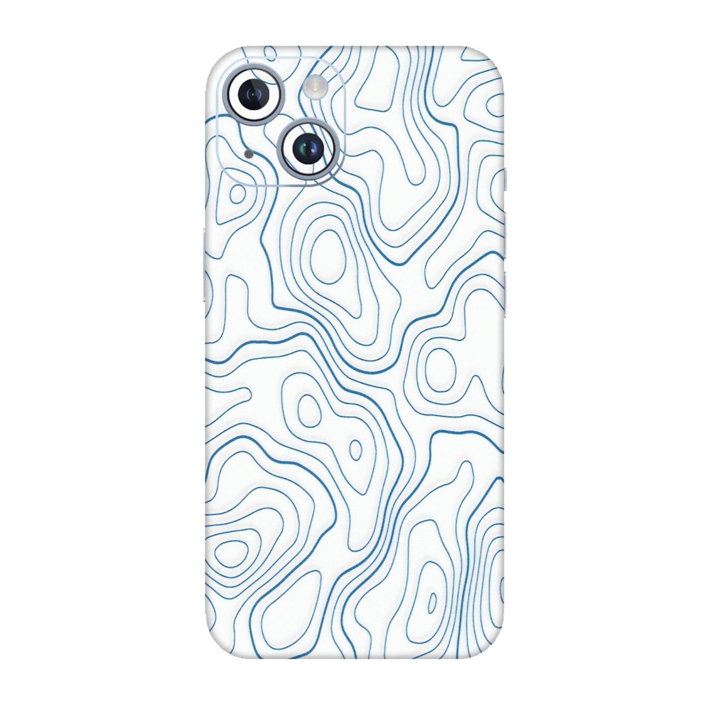 Apple iPhone Skins (All Models) - Blue And White Swirls - Matte Finish (M-139) iPhone 14