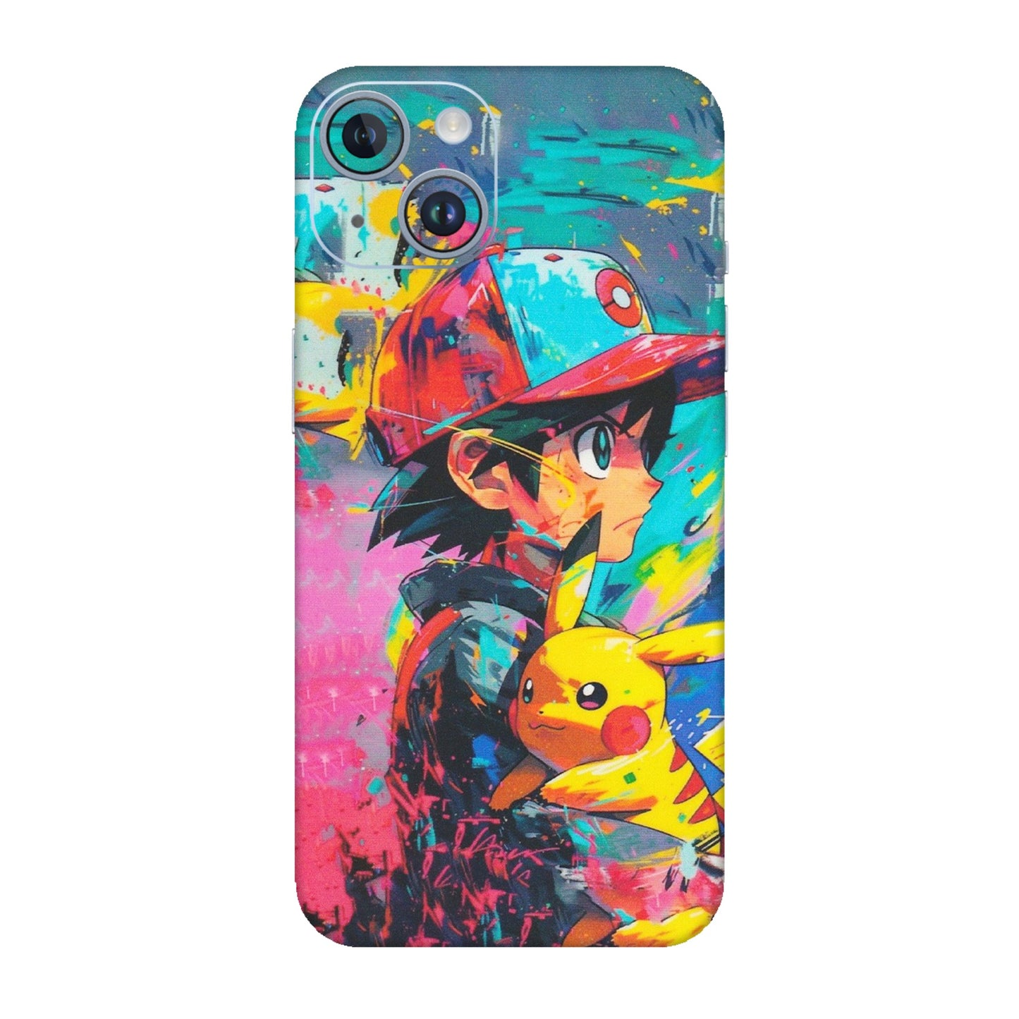 Apple iPhone Skins (All Models) - Ash & Pikachu - Matte Finish (M-26) iPhone 14