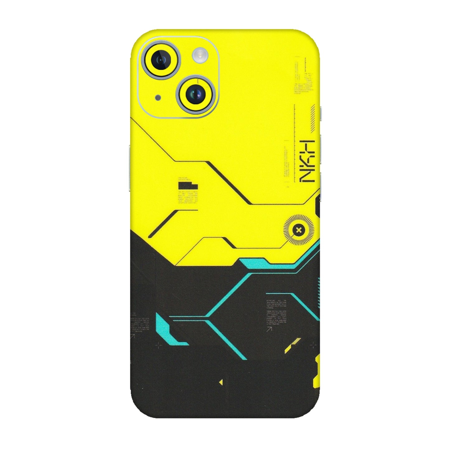 Apple iPhone Skins (All Models) - Black Yellow Technica - Matte Finish (M-53) iPhone 14