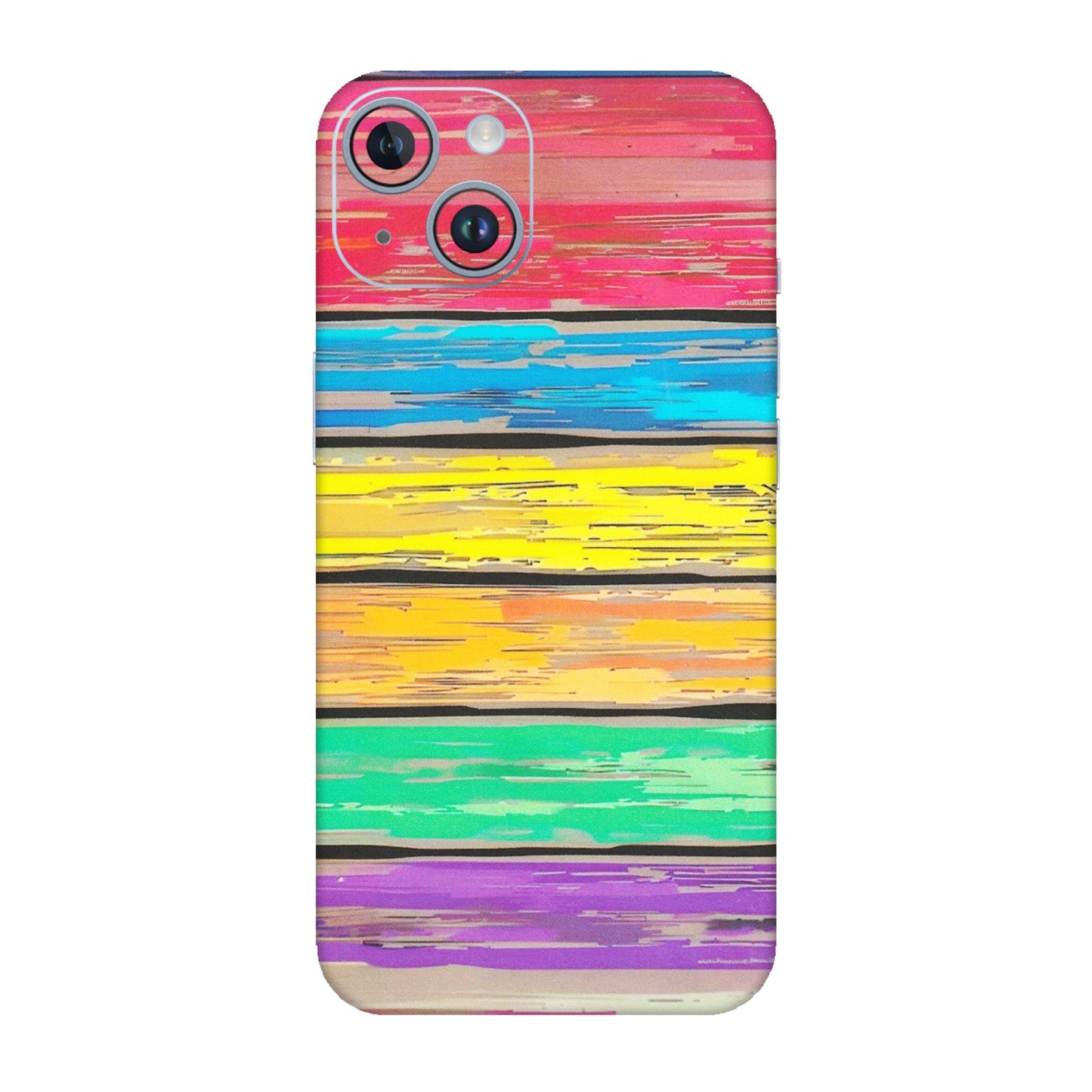 Apple iPhone Skins (All Models) - Multi Colour Wooden Wall - Matte Finish (M-96) iPhone 14
