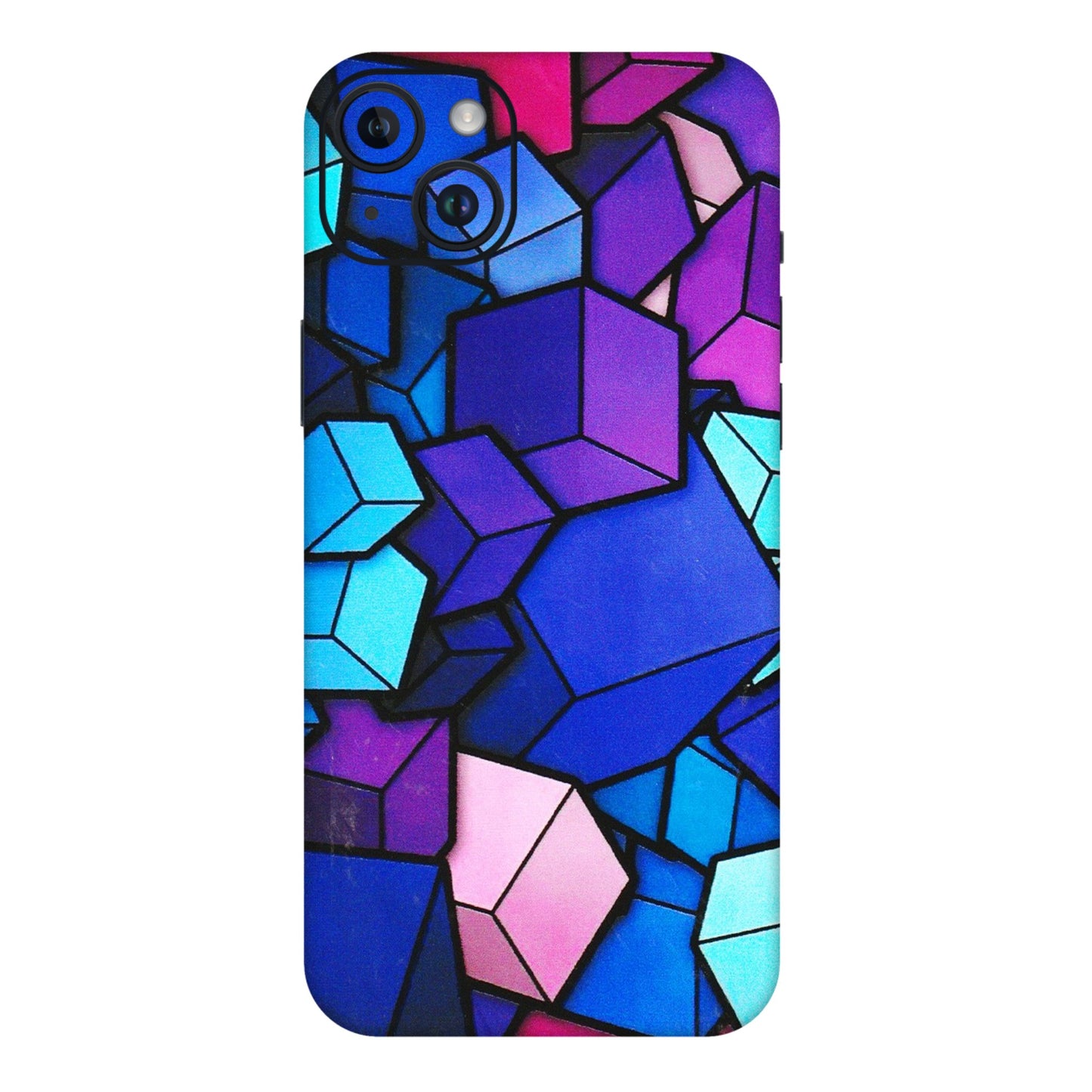 Apple iPhone Skins (All Models) - Cube Doodle - 3D Embossed Finish (L-141) iPhone 14 Plus