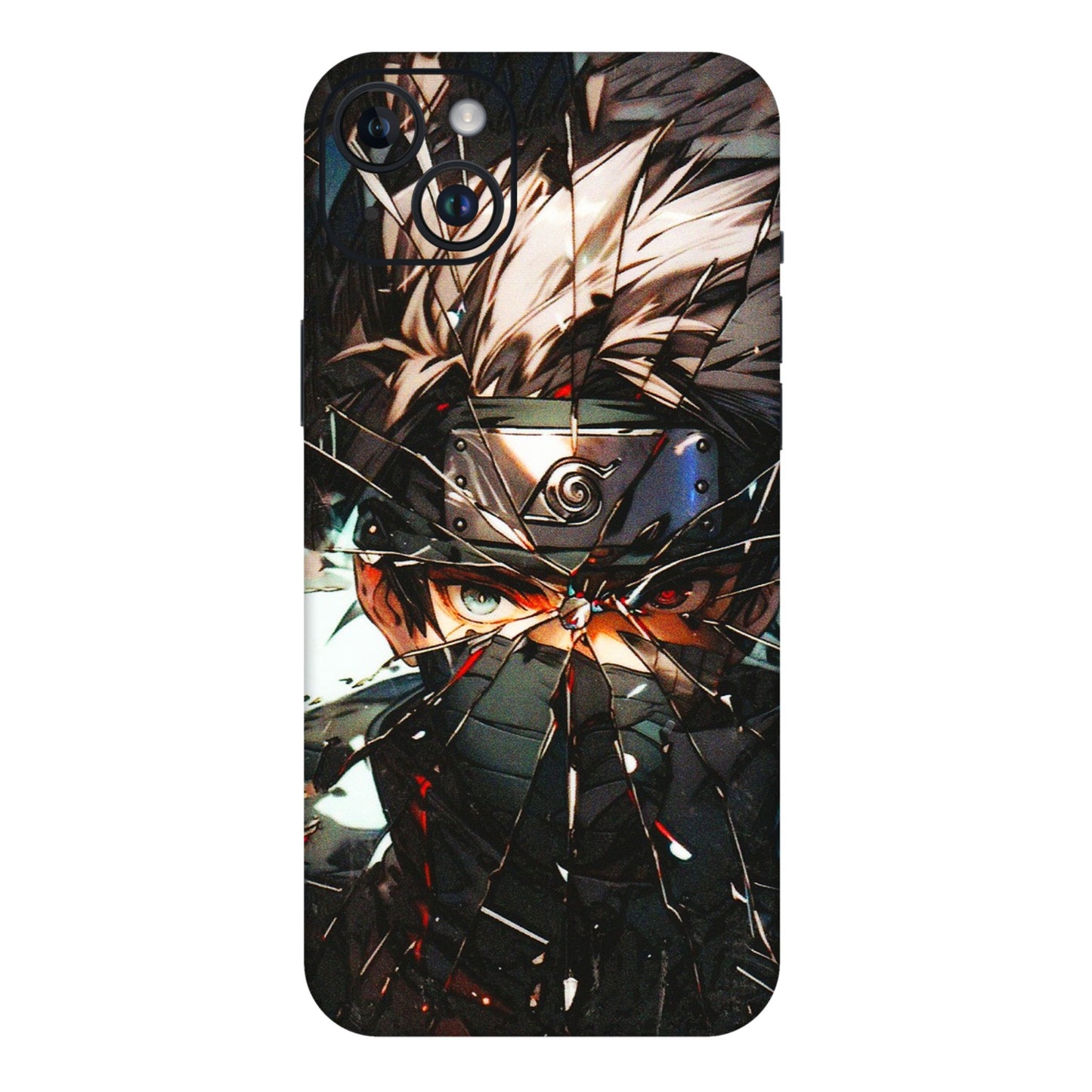 Apple iPhone Skins (All Models) - Kakashi Shattered Glass Effect - 3D Embossed Finish (L-237) iPhone 14 Plus