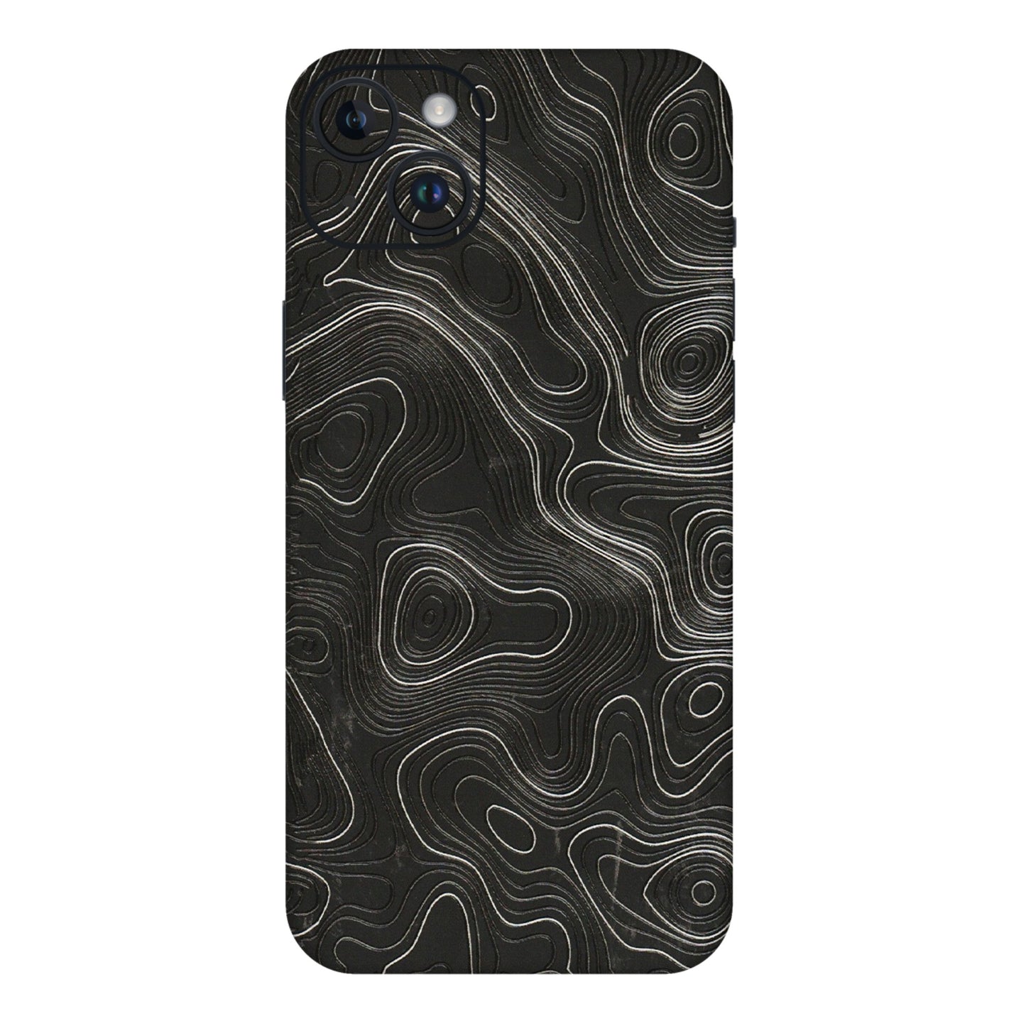 Apple iPhone Skins (All Models) - Abstract White Line Map - 3D Embossed Finish (L-269) iPhone 14 Plus