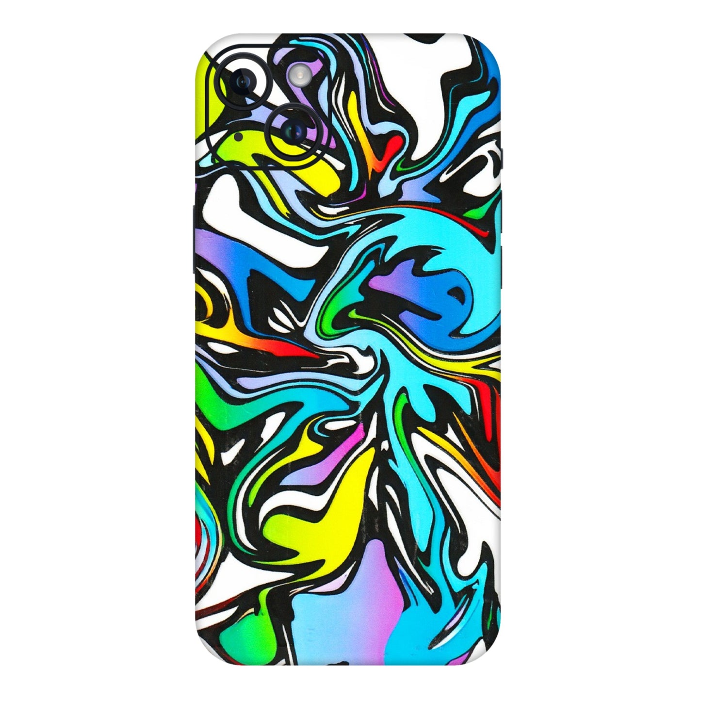 Apple iPhone Skins (All Models) - Abstract Colour Paints - 3D Embossed Finish (L-271) iPhone 14 Plus