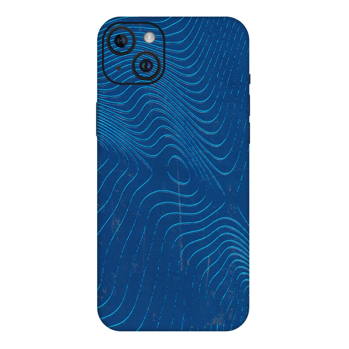 Apple iPhone Skins (All Models) - Abstract Blue Line Map - 3D Embossed Finish (L-272) iPhone 14 Plus