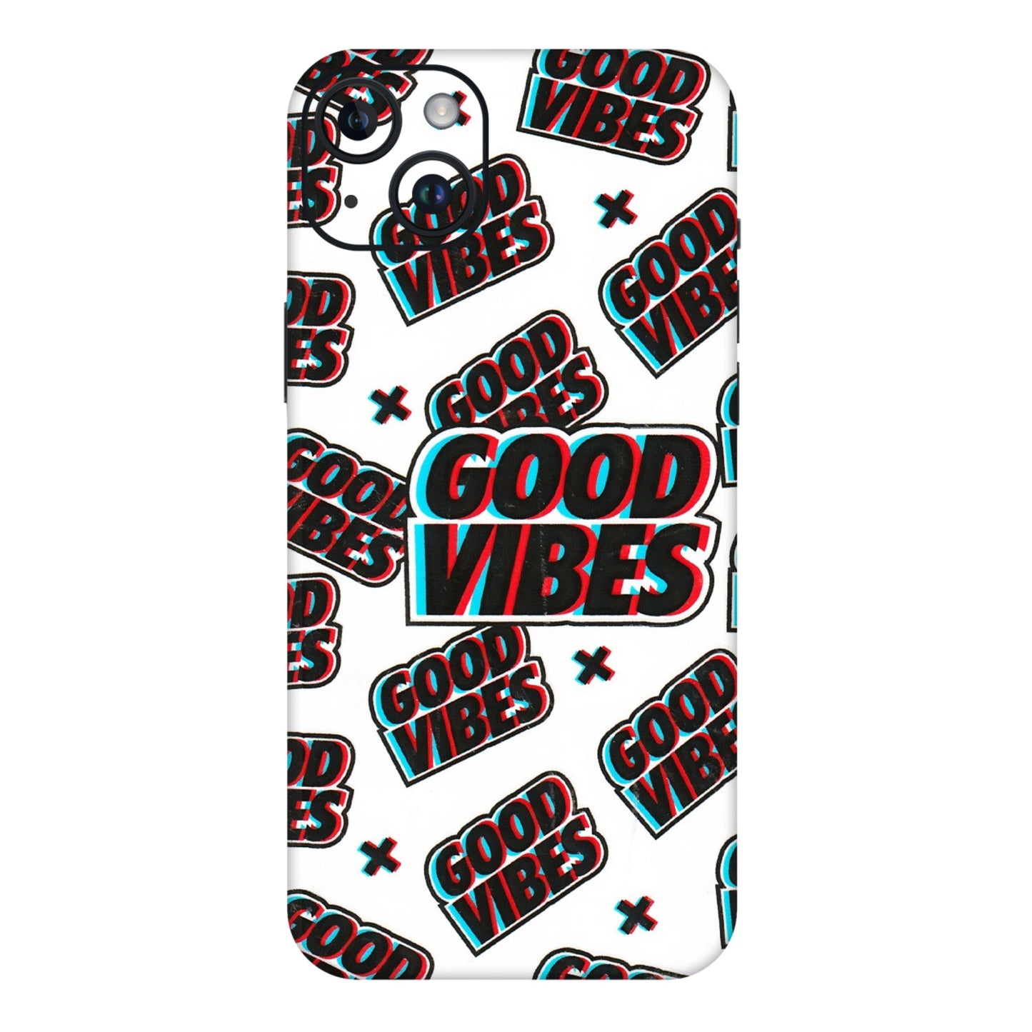 Apple iPhone Skins (All Models) - Good Vibes - 3D Embossed Finish (L-282) iPhone 14 Plus