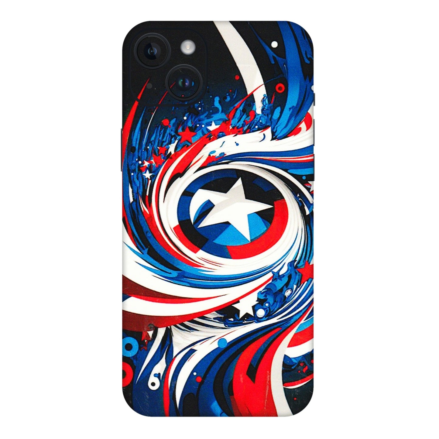 Apple iPhone Skins (All Models) - Captain America Logo - 3D Embossed Finish (L-307) iPhone 14 Plus