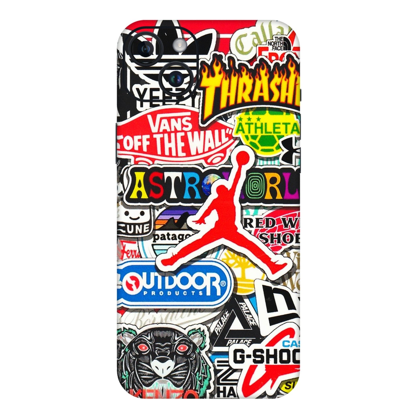 Apple iPhone Skins (All Models) - Multi Brands Sticker Graffiti - 3D Embossed Finish (L-37) iPhone 14 Plus