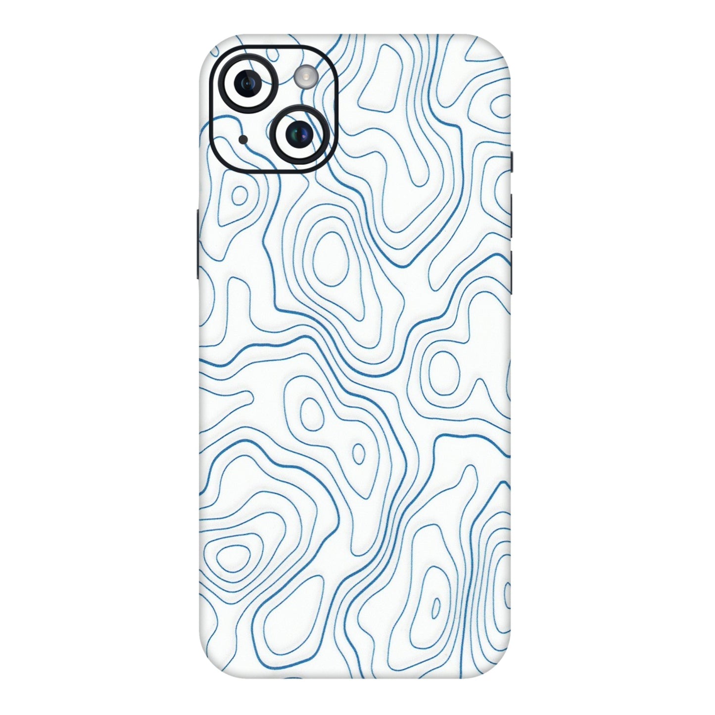 Apple iPhone Skins (All Models) - Blue And White Swirls - Matte Finish (M-139) iPhone 14 Plus