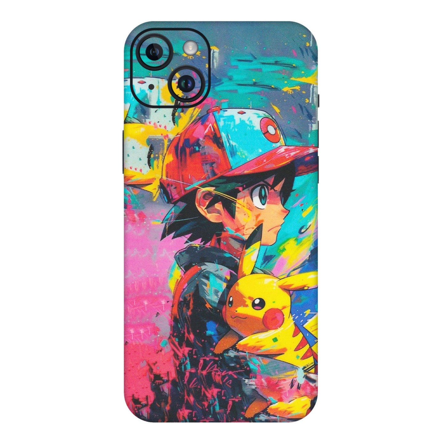 Apple iPhone Skins (All Models) - Ash & Pikachu - Matte Finish (M-26) iPhone 14 Plus