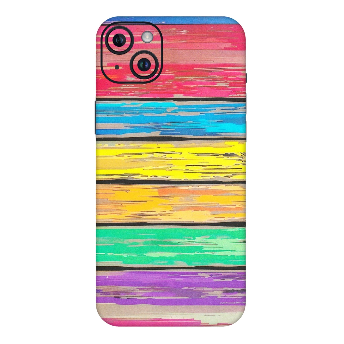 Apple iPhone Skins (All Models) - Multi Colour Wooden Wall - Matte Finish (M-96) iPhone 14 Plus