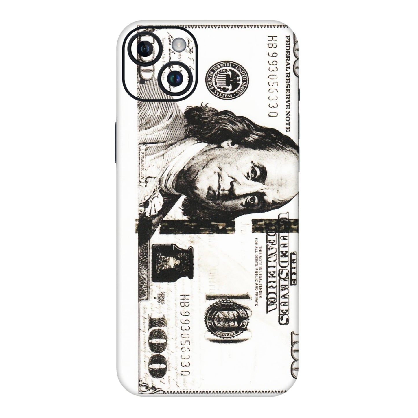Apple iPhone Skins (All Models) - 100 Dollar Currency - Transparent Finish (T-01) iPhone 14 Plus