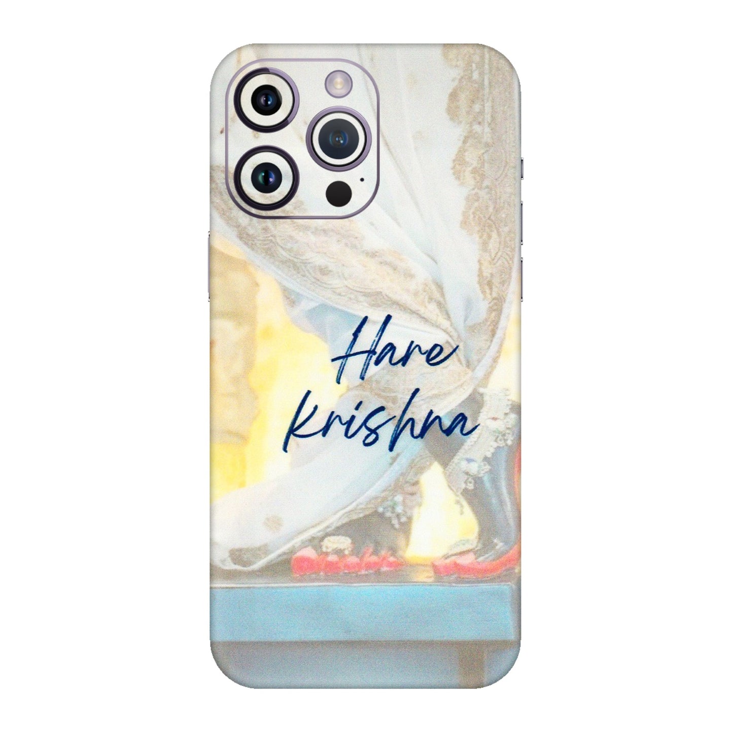 Apple iPhone Skins (All Models) - Hare Krishna - 3D Embossed Finish (L-03) iPhone 14 Pro