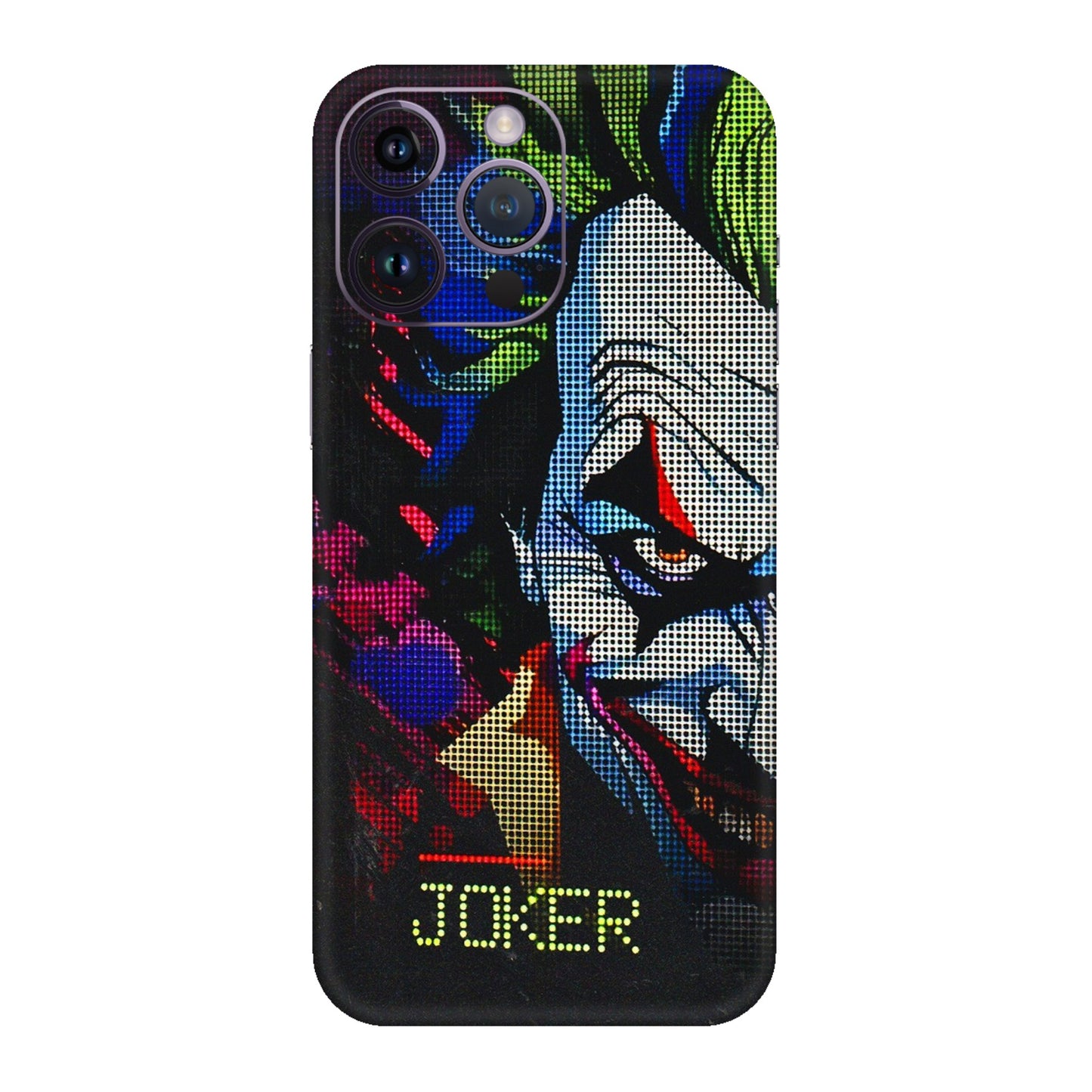 Apple iPhone Skins (All Models) - Joker Dot Matrix - 3D Embossed Finish (L-08) iPhone 14 Pro