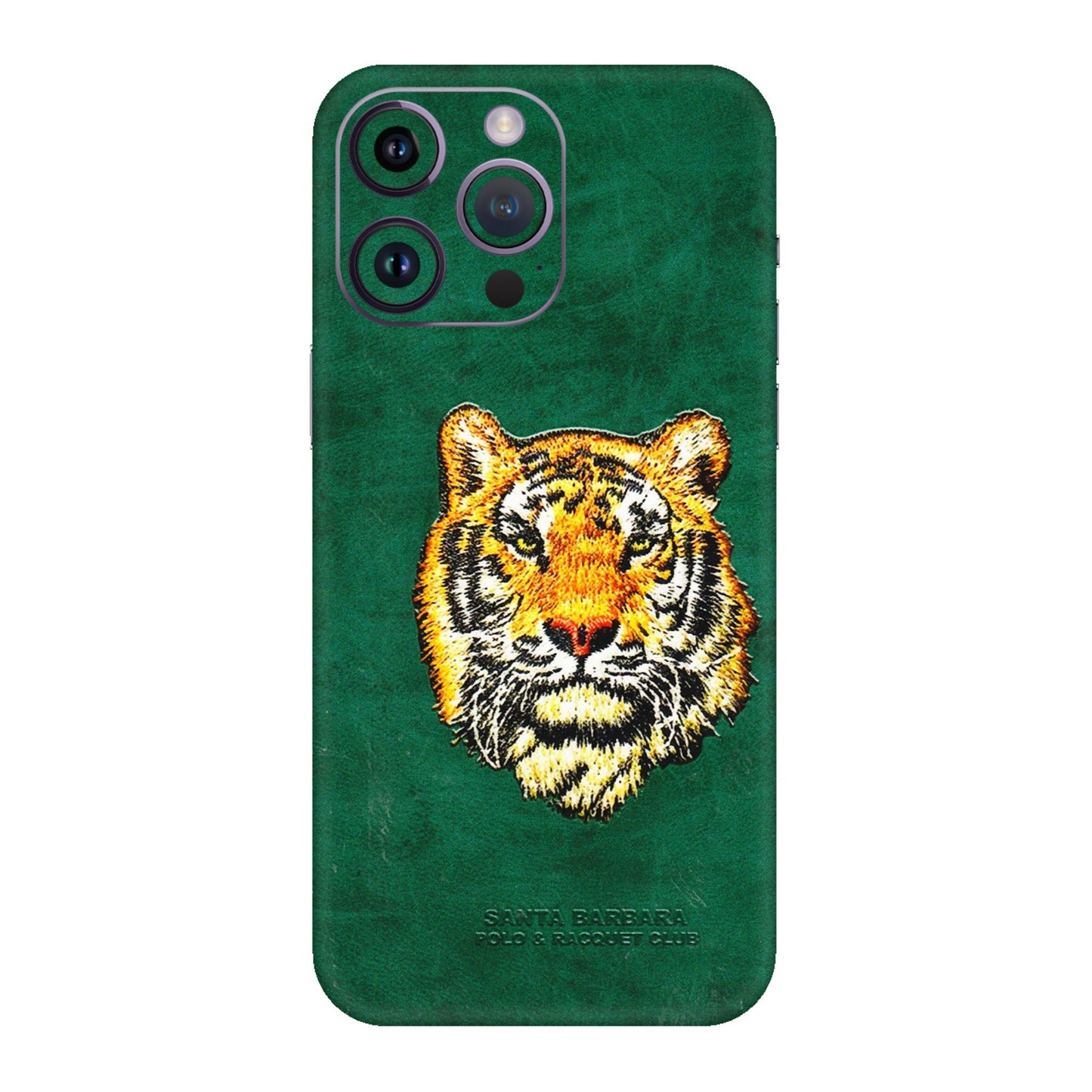 Apple iPhone Skins (All Models) - Leather Feel Tiger - 3D Embossed Finish (L-111) iPhone 14 Pro