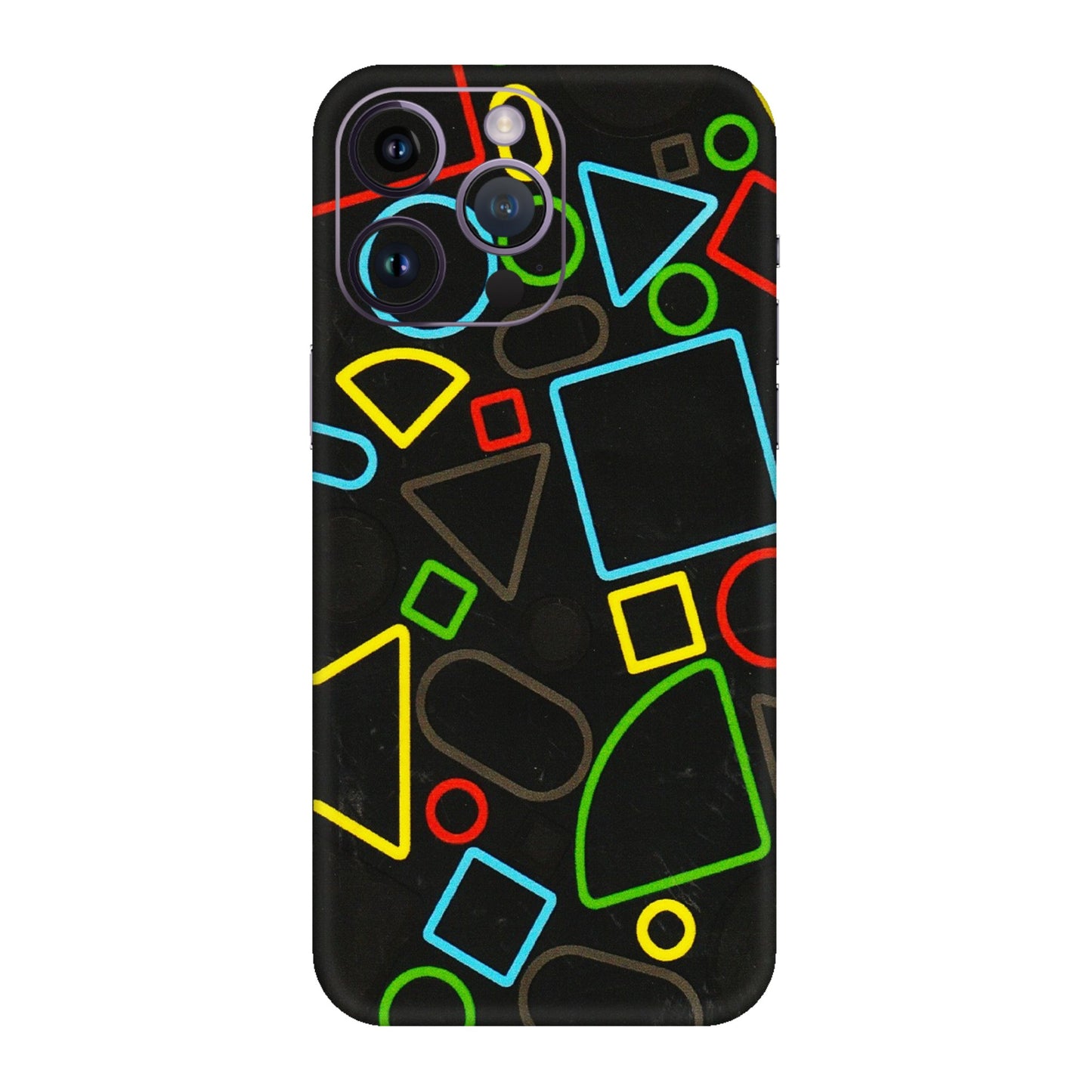 Apple iPhone Skins (All Models) - Black Shapes - 3D Embossed Finish (L-131) iPhone 14 Pro