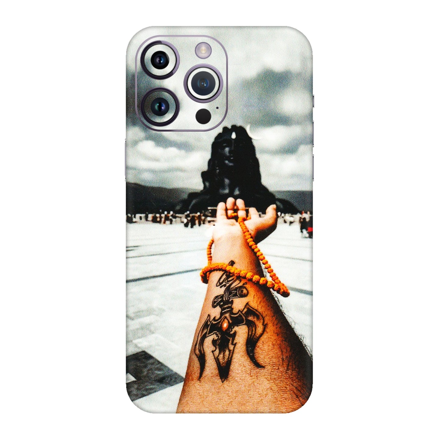 Apple iPhone Skins (All Models) - Jai Adiyogi Mahakaal - 3D Embossed Finish (L-164) iPhone 14 Pro