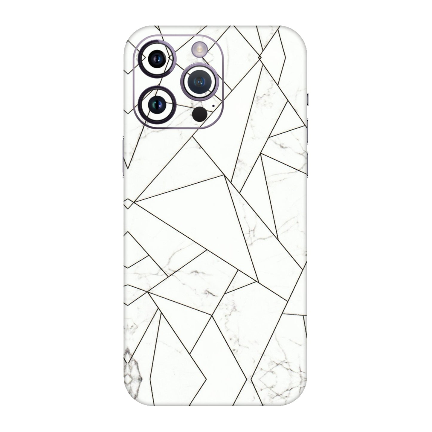 Apple iPhone Skins (All Models) - Luxury White Marble Effect - 3D Embossed Finish (L-168) iPhone 14 Pro