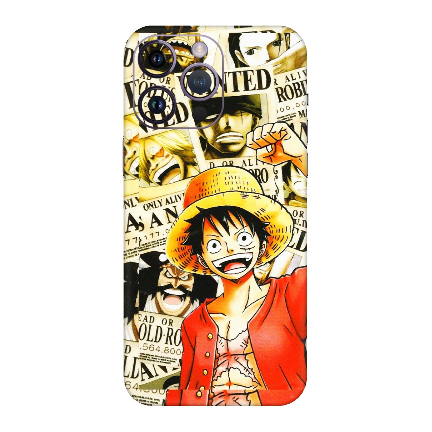 Apple iPhone Skins (All Models) - Luffy Anime - 3D Embossed Finish (L-177) iPhone 14 Pro