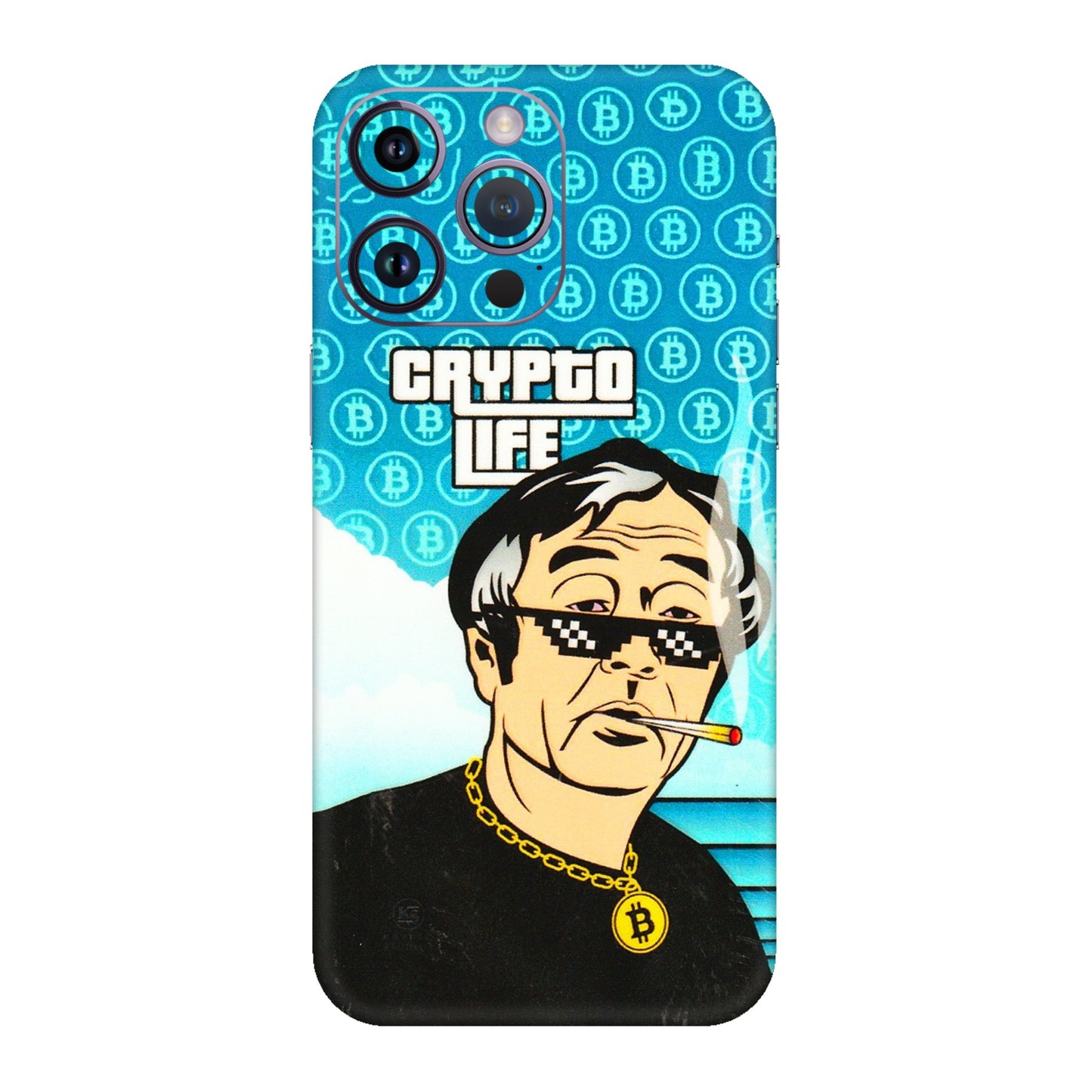 Apple iPhone Skins (All Models) - Crypto Thug Life - 3D Embossed Finish (L-179) iPhone 14 Pro