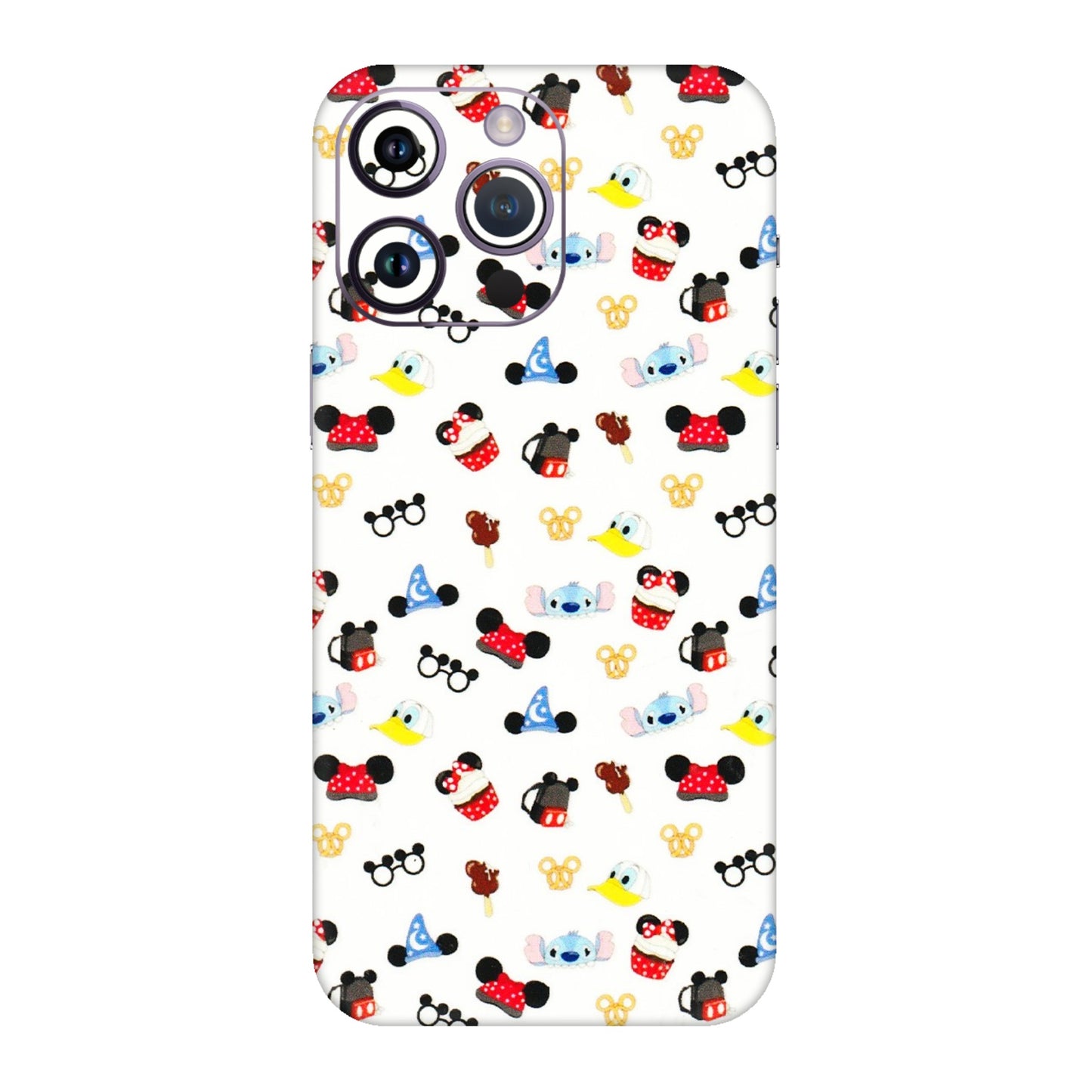 Apple iPhone Skins (All Models) - Minnie Mouse & Donald Doodles s - 3D Embossed Finish (L-194) iPhone 14 Pro
