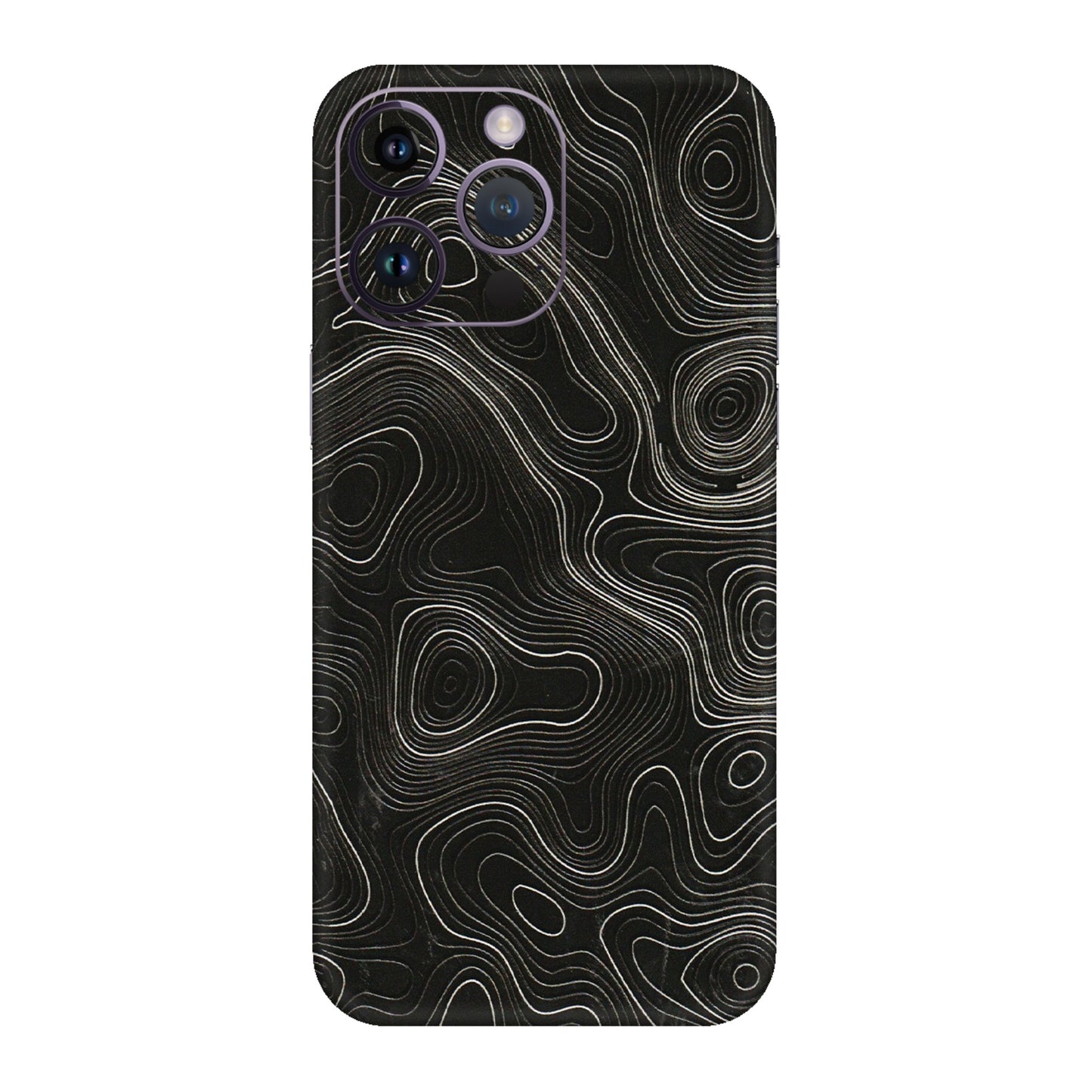 Apple iPhone Skins (All Models) - Black Swirl - 3D Embossed Finish (L-196) iPhone 14 Pro