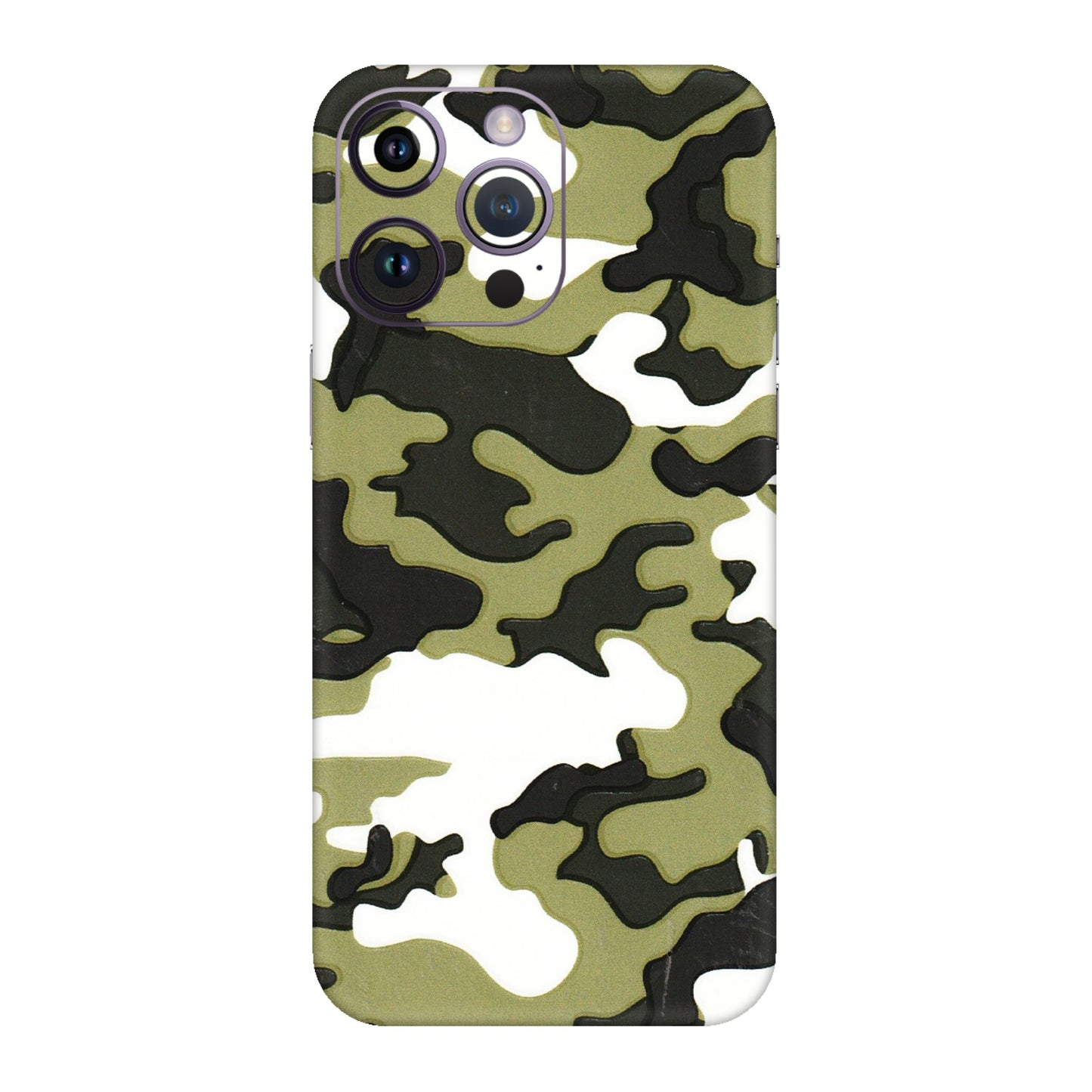 Apple iPhone Skins (All Models) - Camouflages White And Green - 3D Embossed Finish (L-243) iPhone 14 Pro