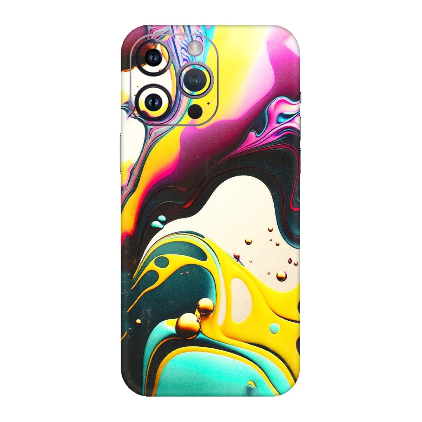 Apple iPhone Skins (All Models) - Multicolor Abstract pattern - 3D Embossed Finish (L-254) iPhone 14 Pro