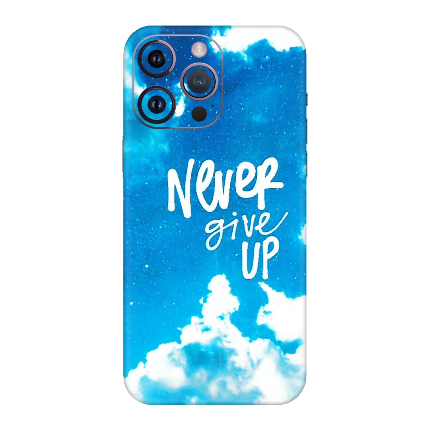 Apple iPhone Skins (All Models) - Never Give Up - 3D Embossed Finish (L-279) iPhone 14 Pro
